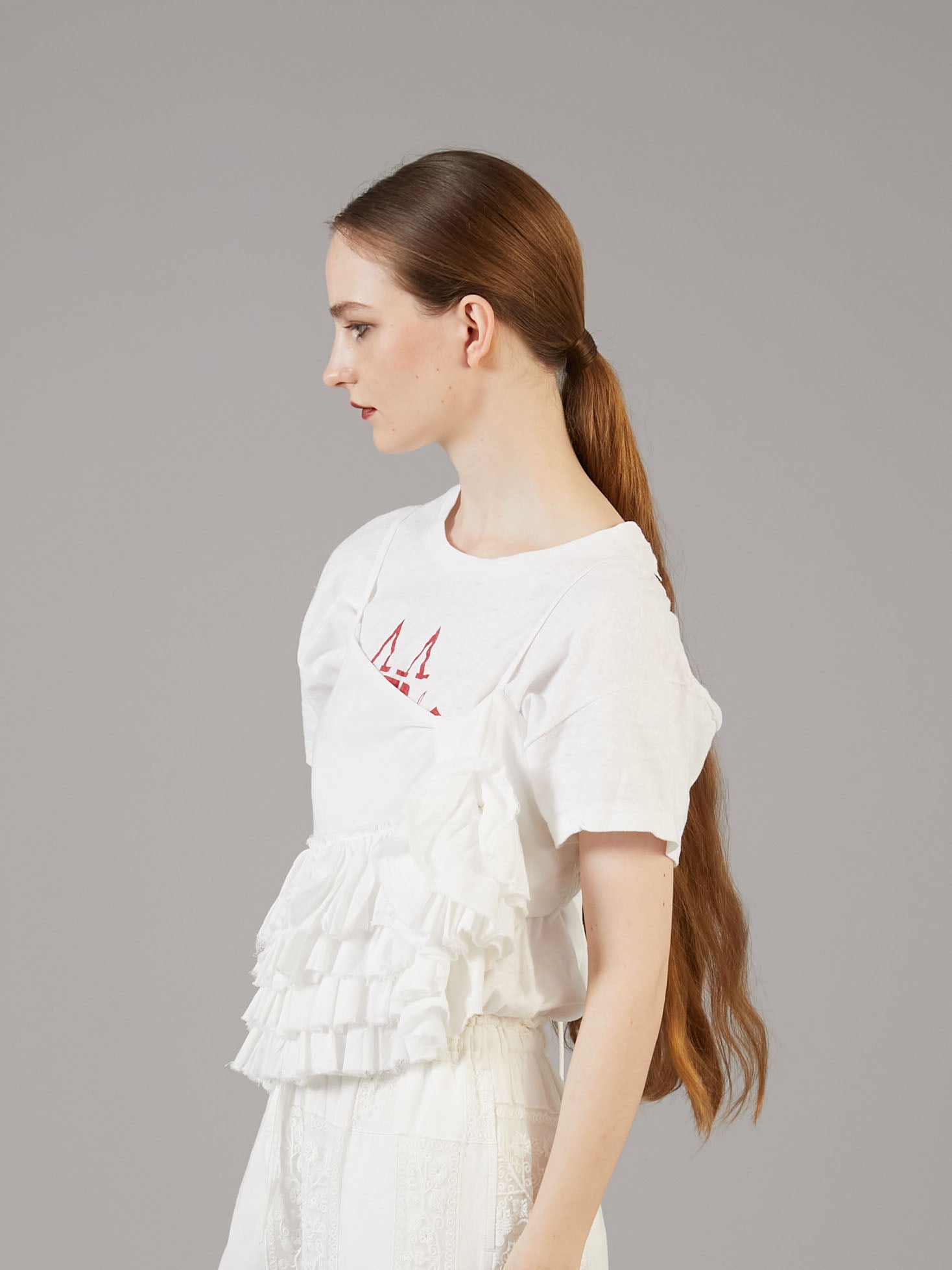 asymmetry flower cami｜WHITE