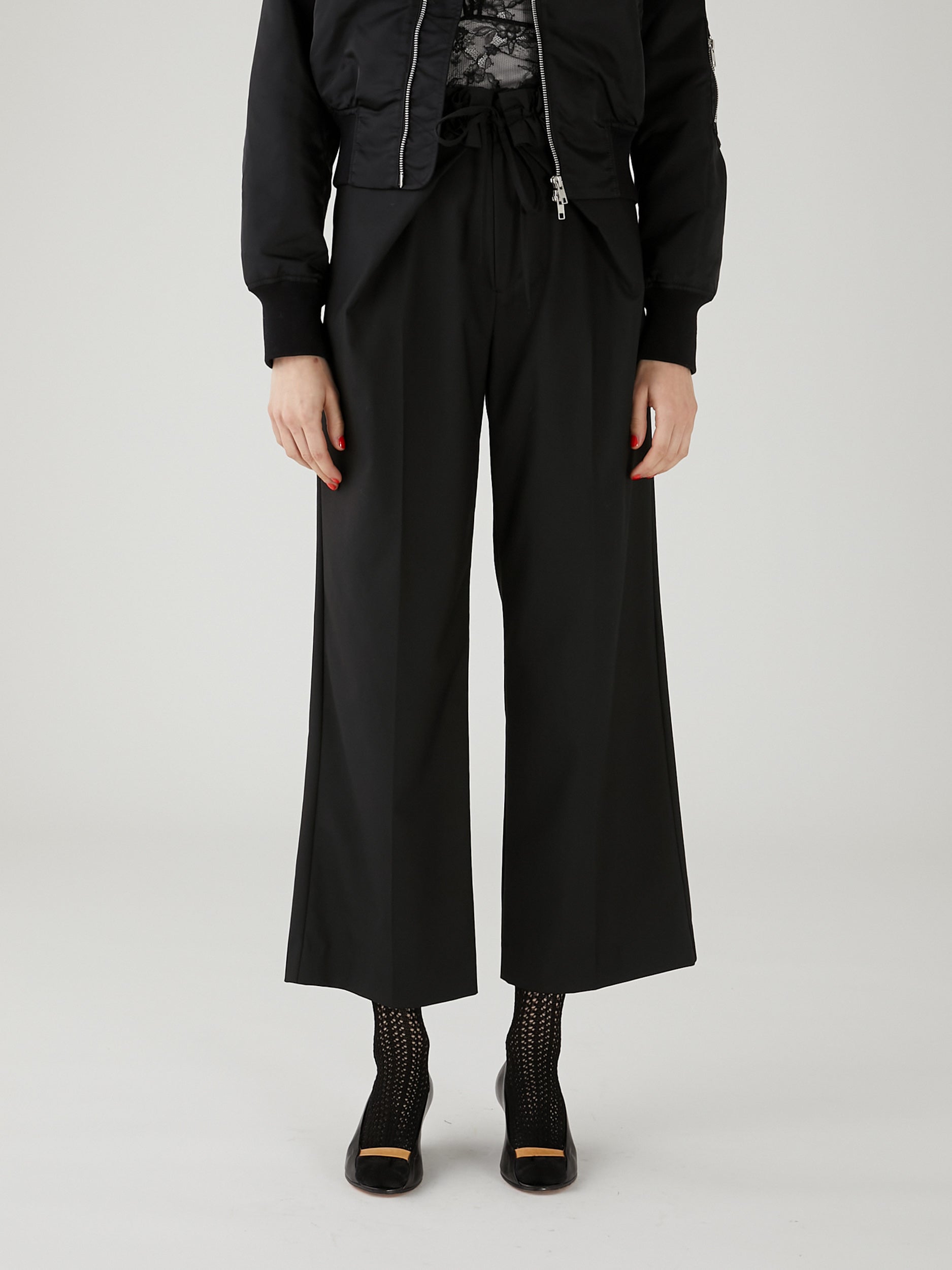 frill belt trousers｜BLACK