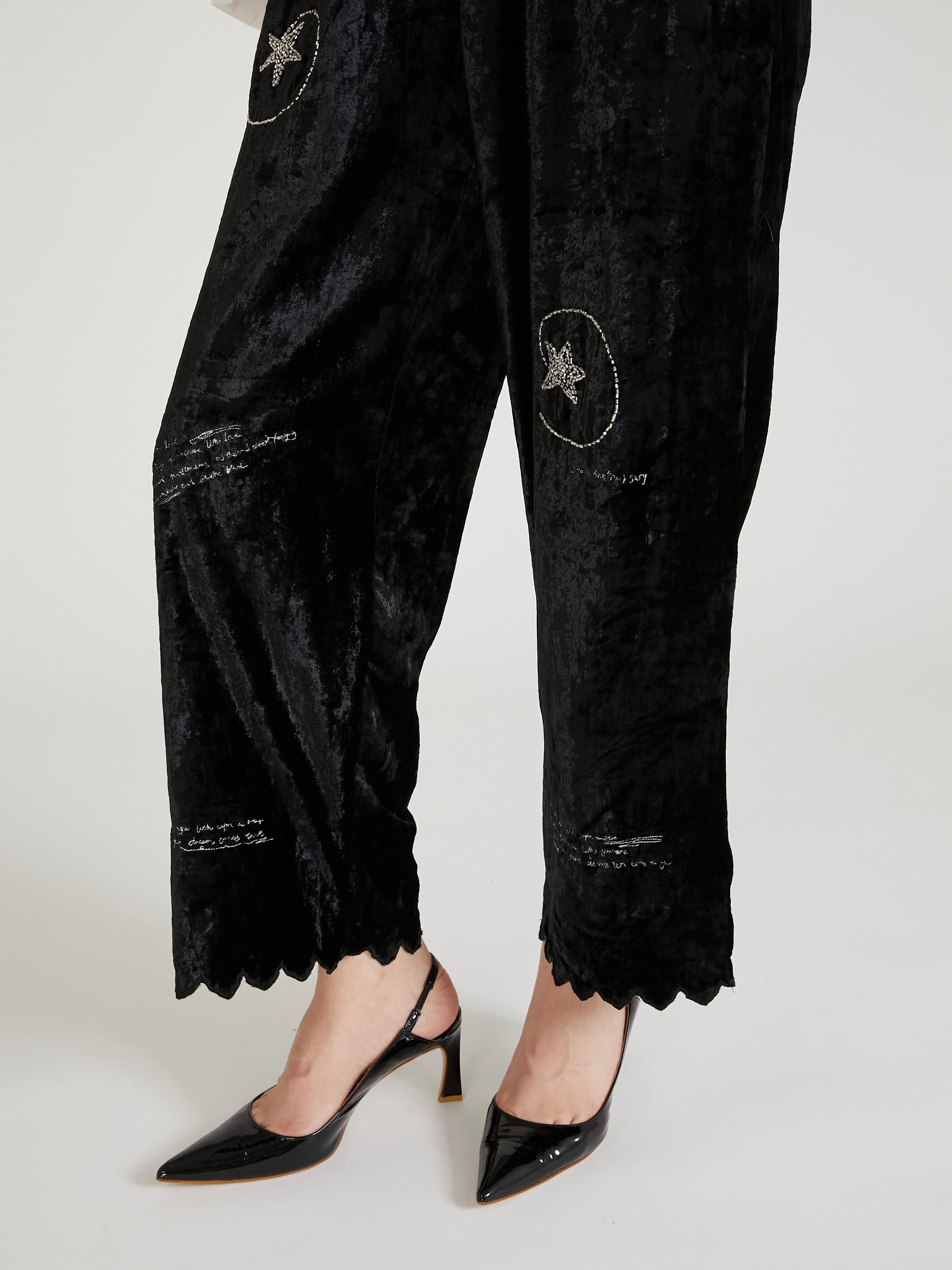 velvet fantasy easy pants｜BLACK