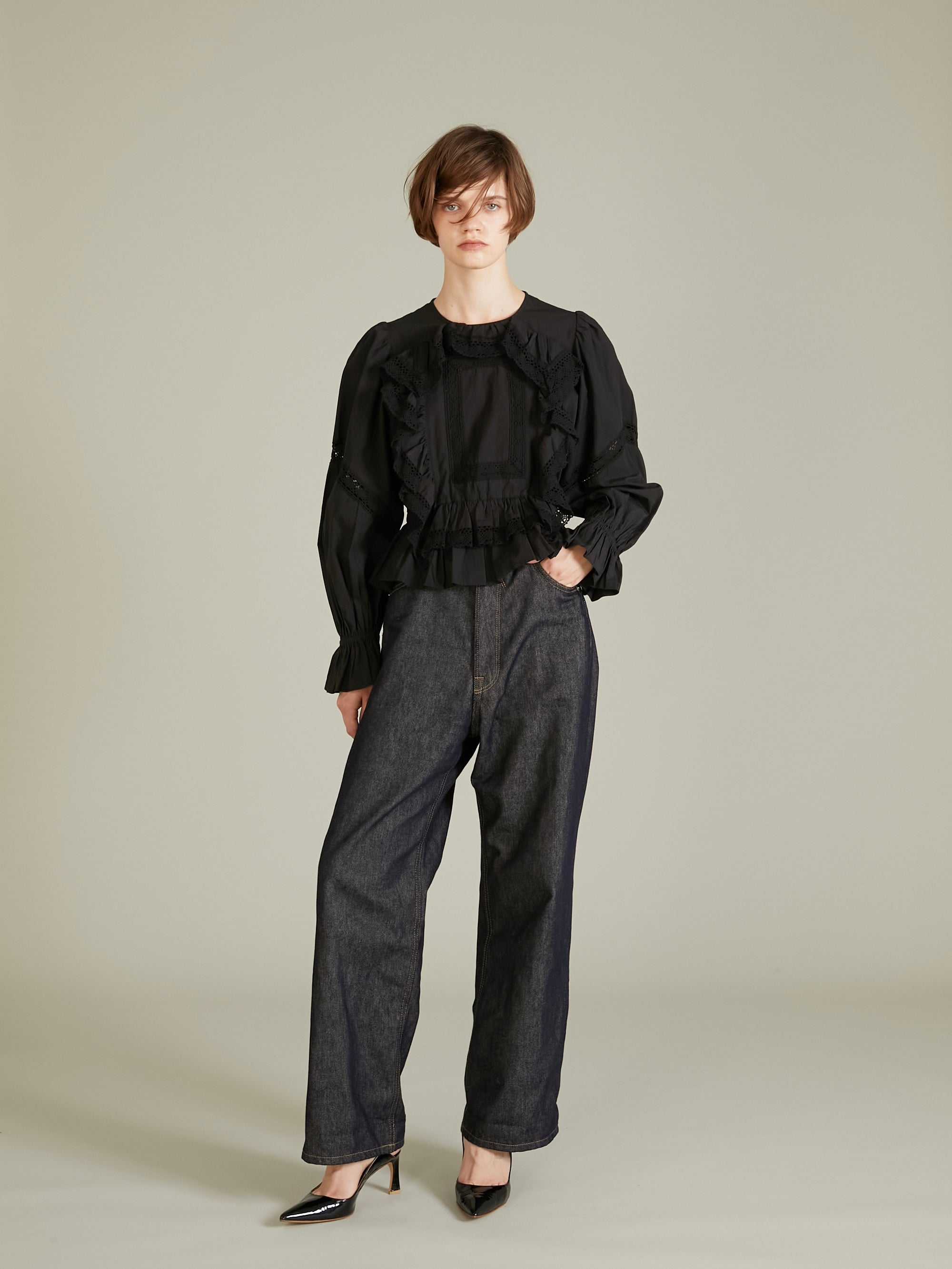 pillow case blouse｜BLACK