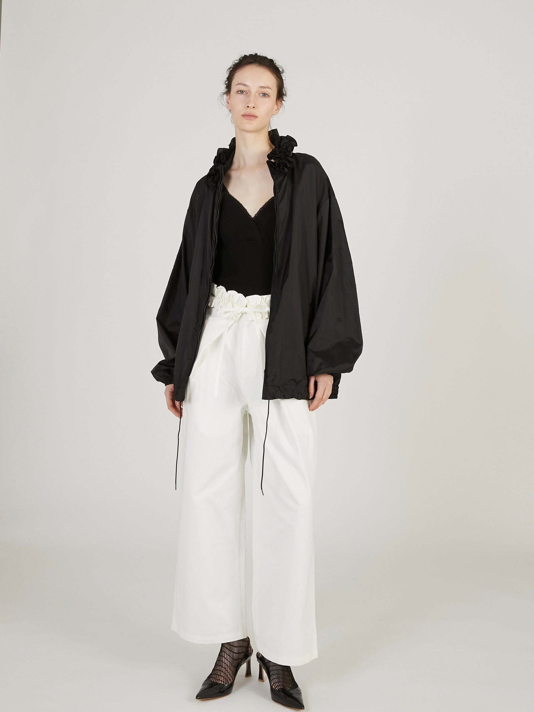 frill belt chino pants｜WHITE