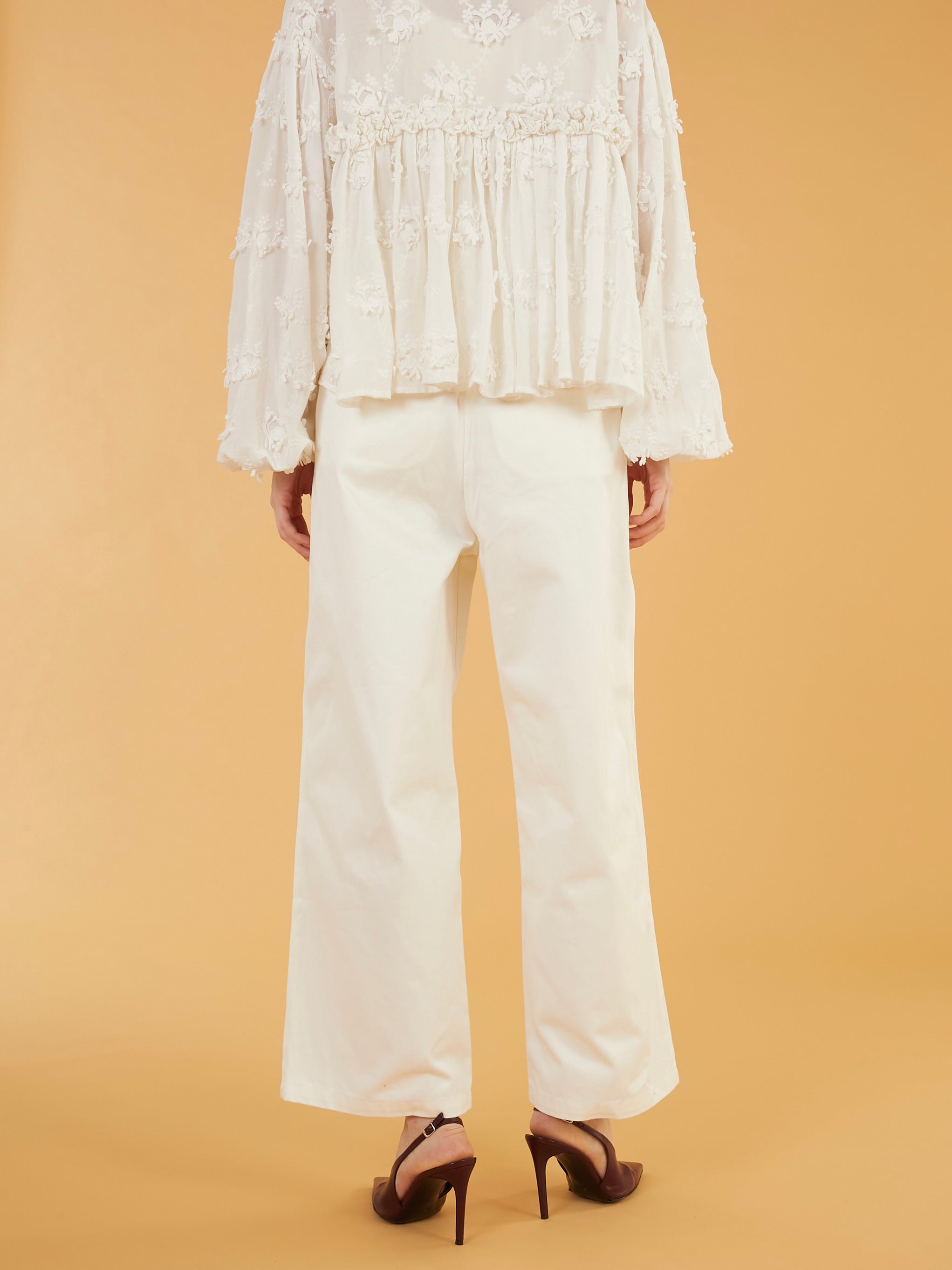 パンツ andwang Frill belt mini pants frill belt chino pants｜WHITE