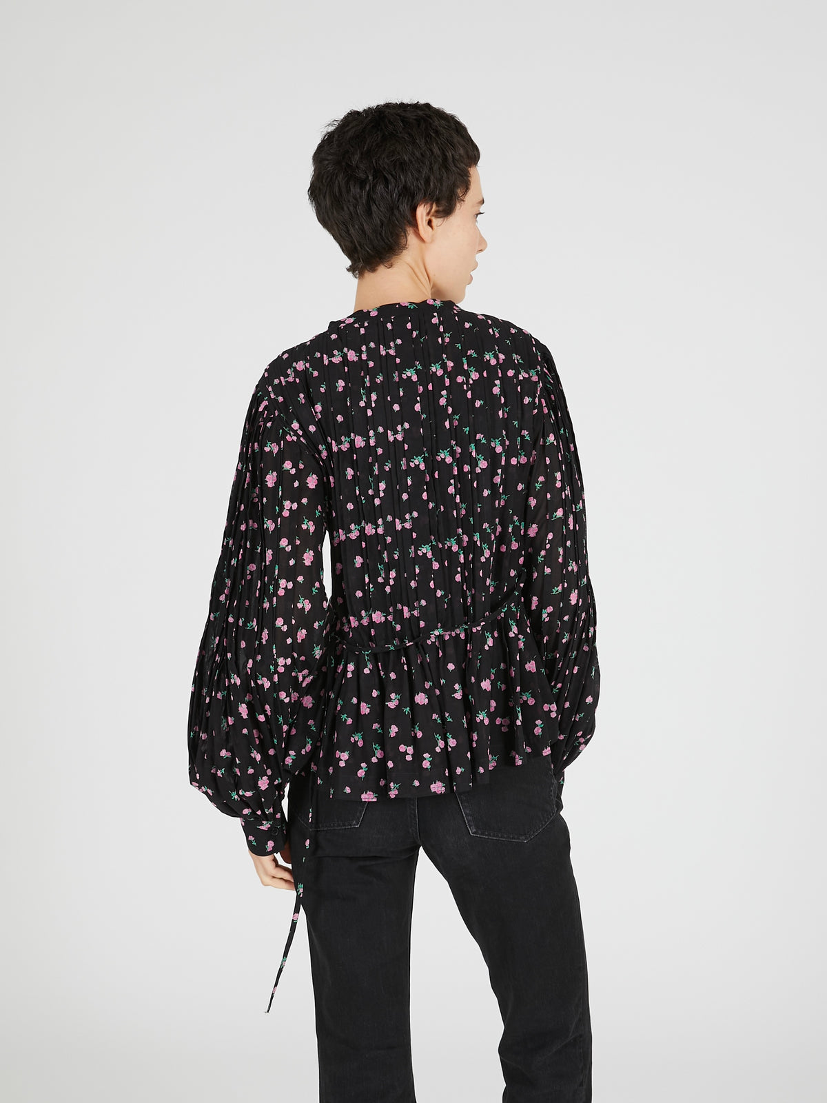hand tuck flare blouse｜MULTI