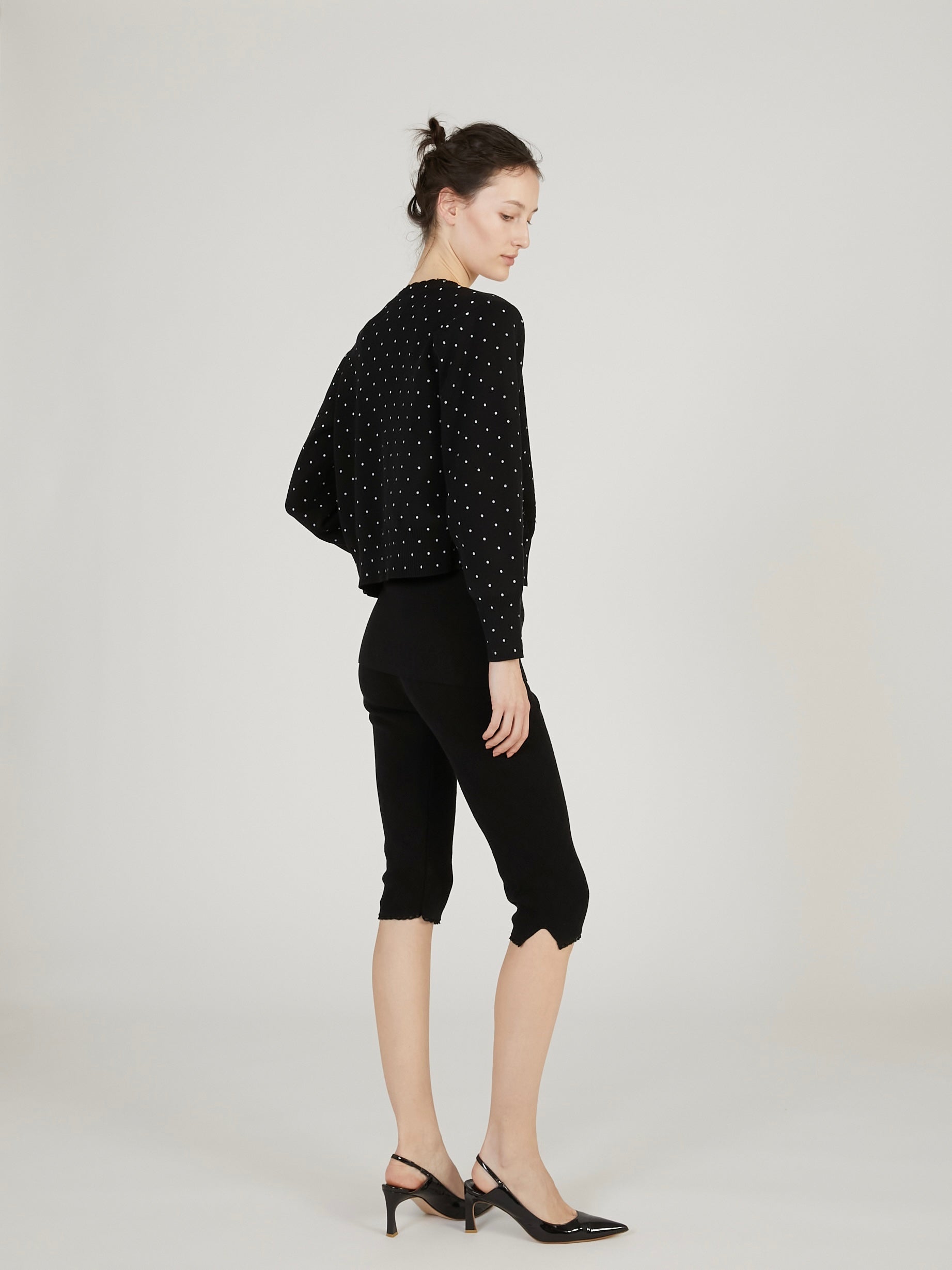 flower jacquard spats｜BLACK