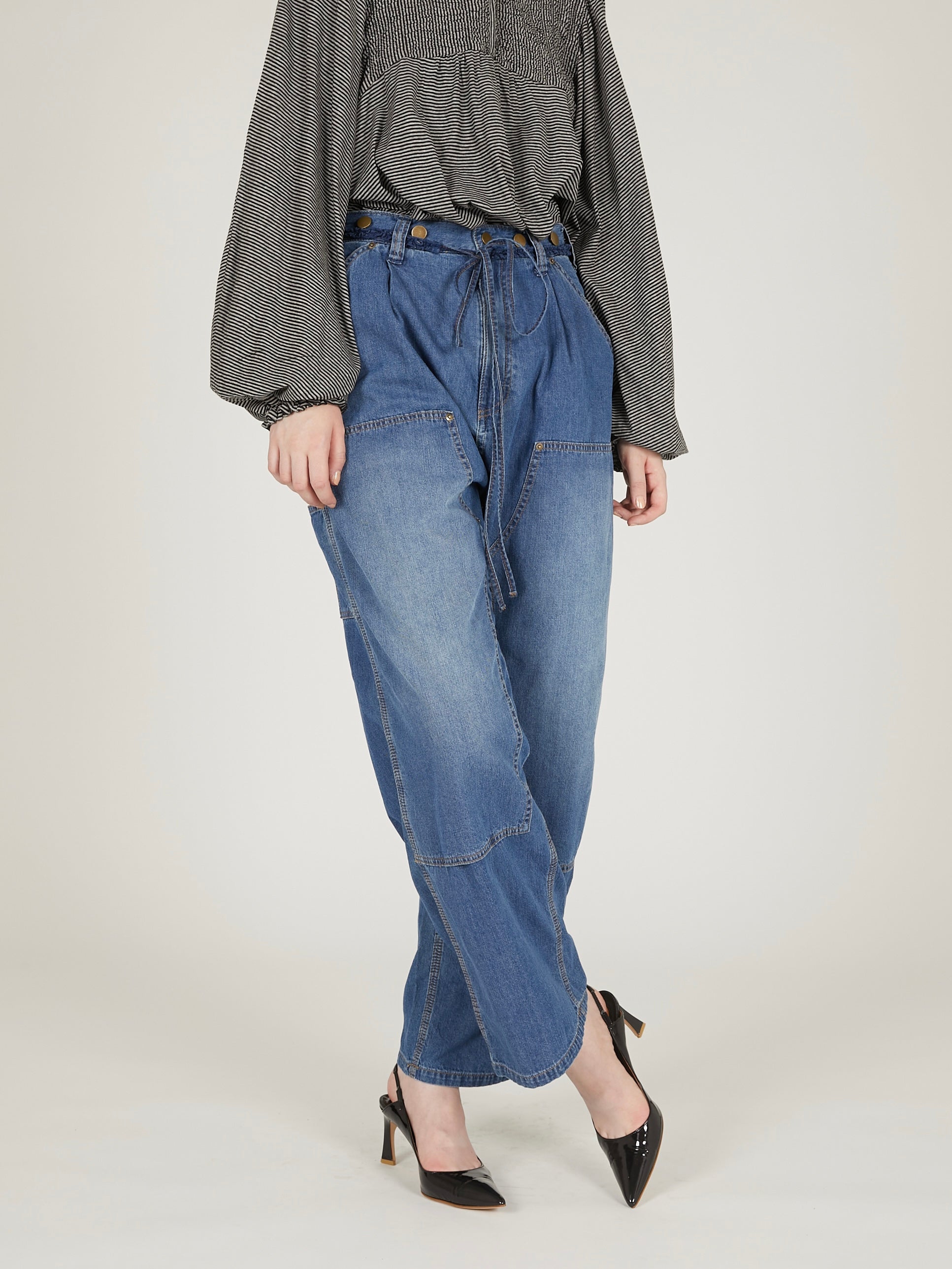 double knee denim｜BLUE