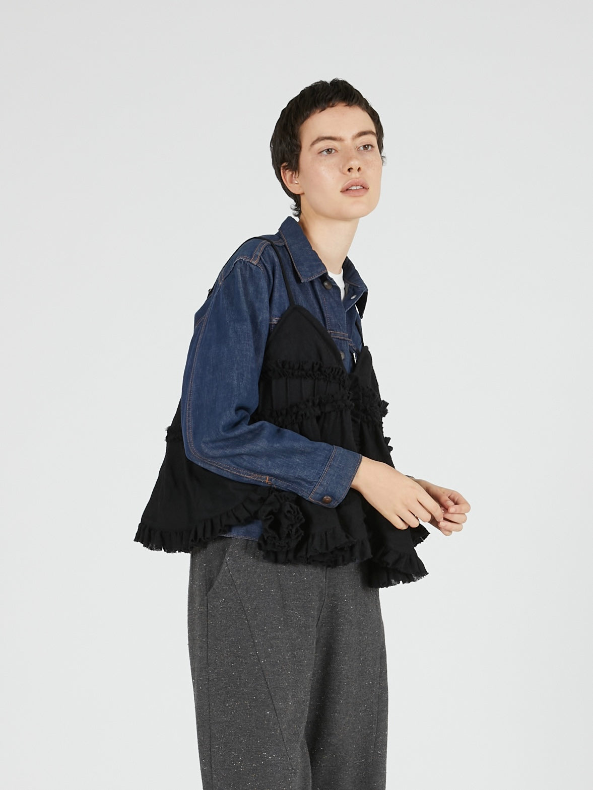 frill monster cami｜BLACK