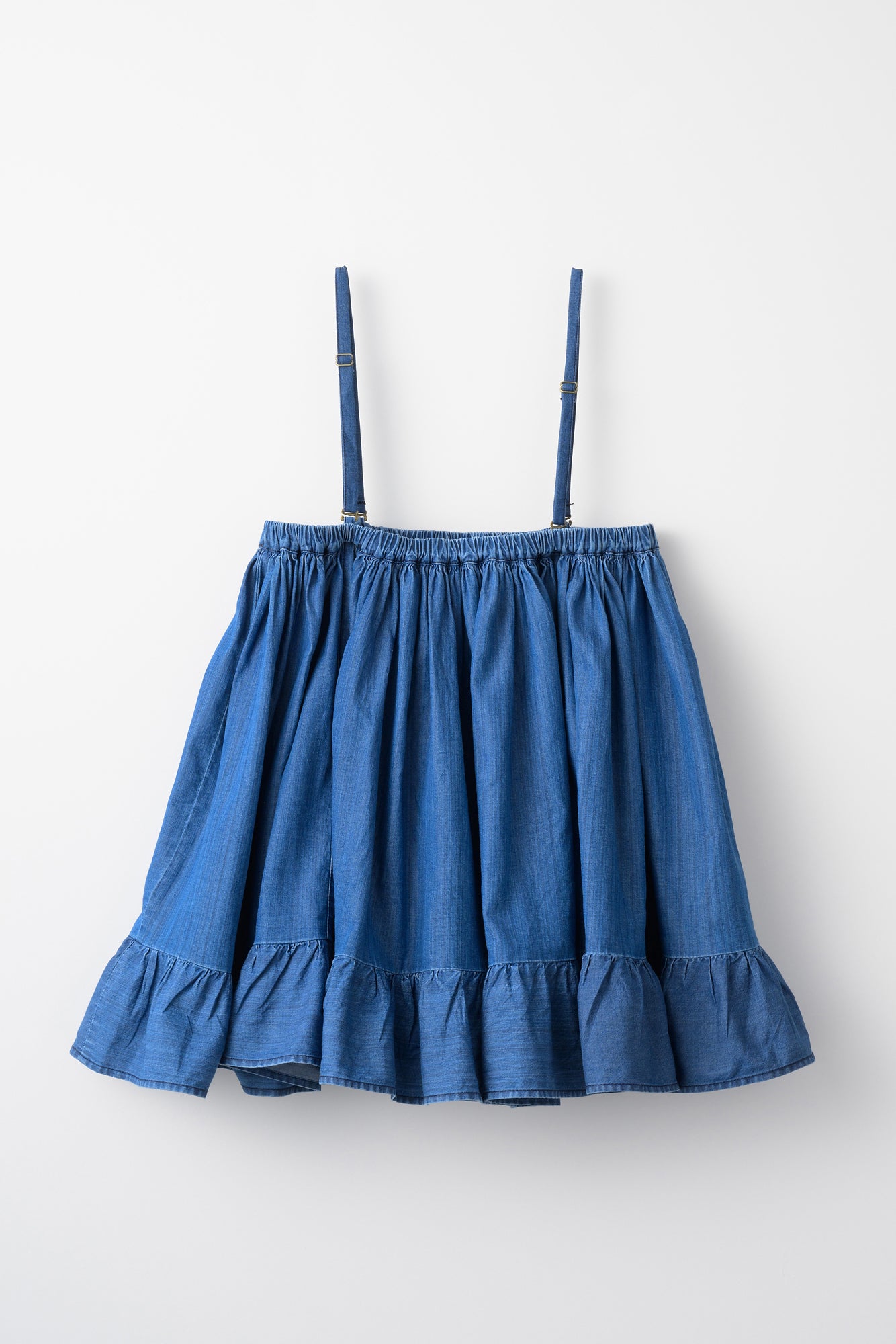 indigo 2way embroidery mini skirt │ BLUE
