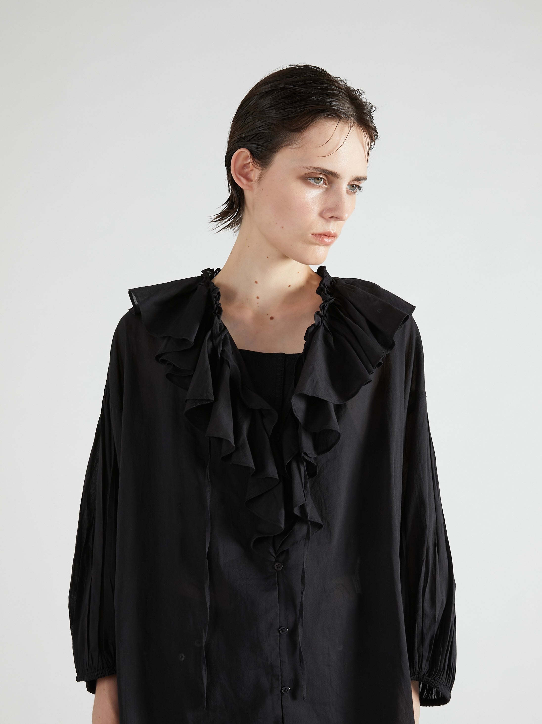 dot frill cami | BLACK