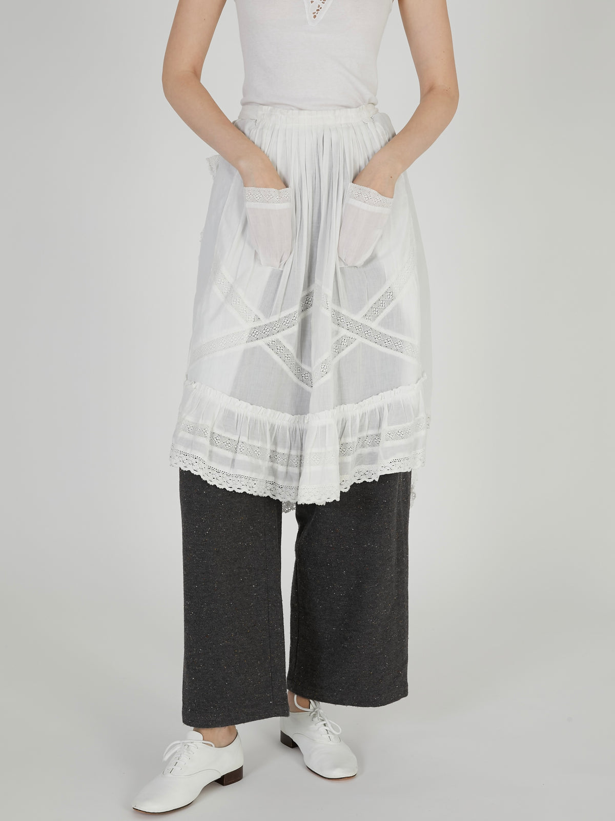 rebuild apron skirt｜WHITE