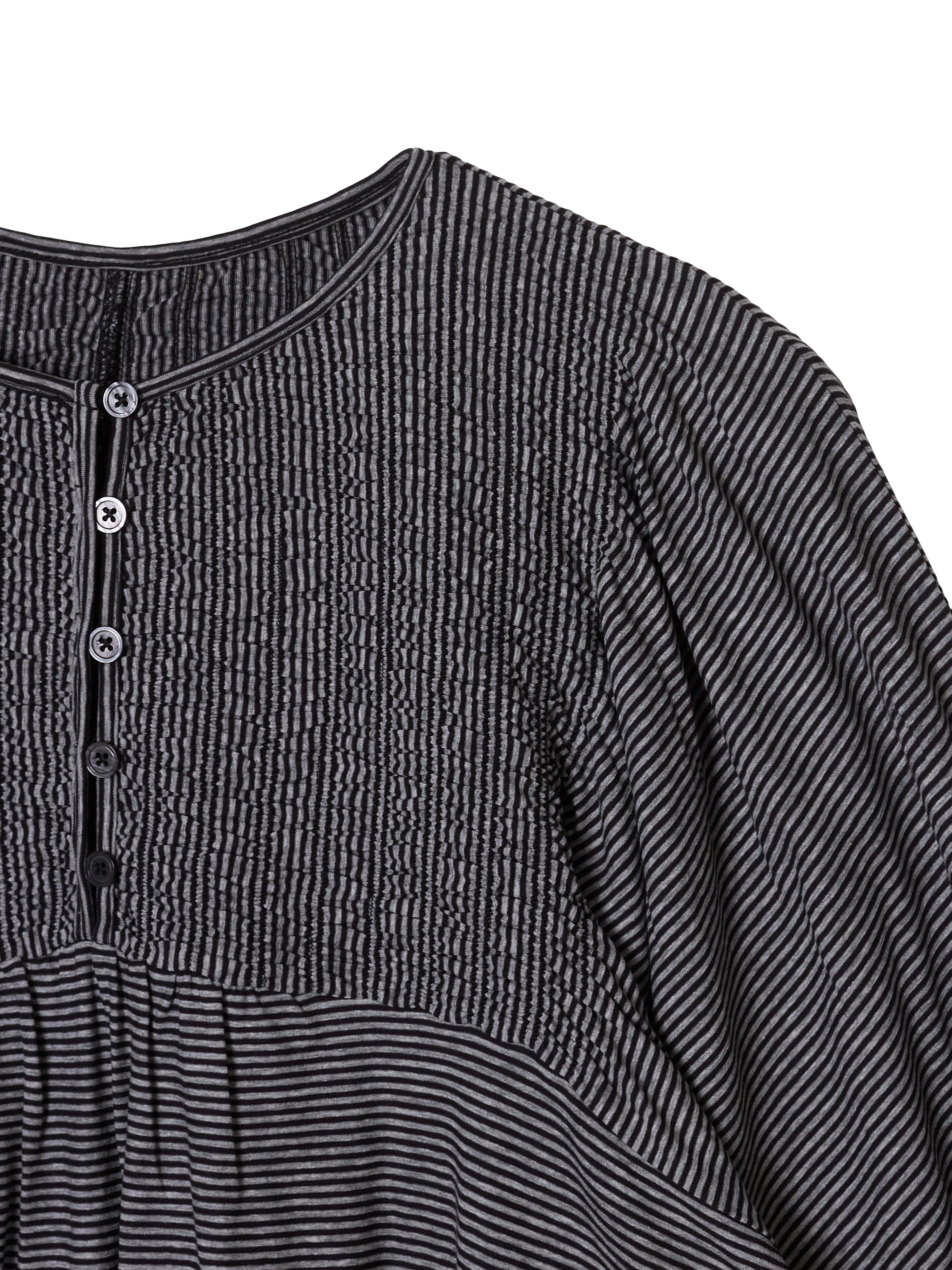 shirring border pullover｜BLACK