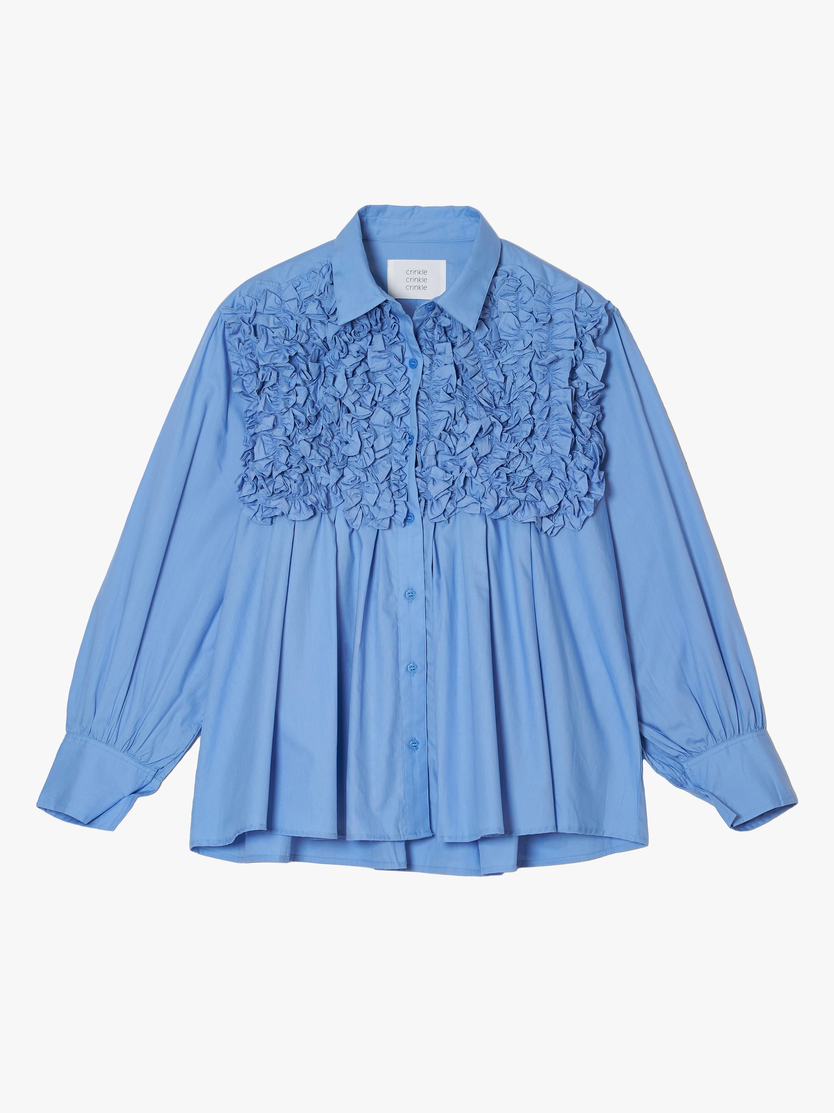 front frill shirts｜BLUE