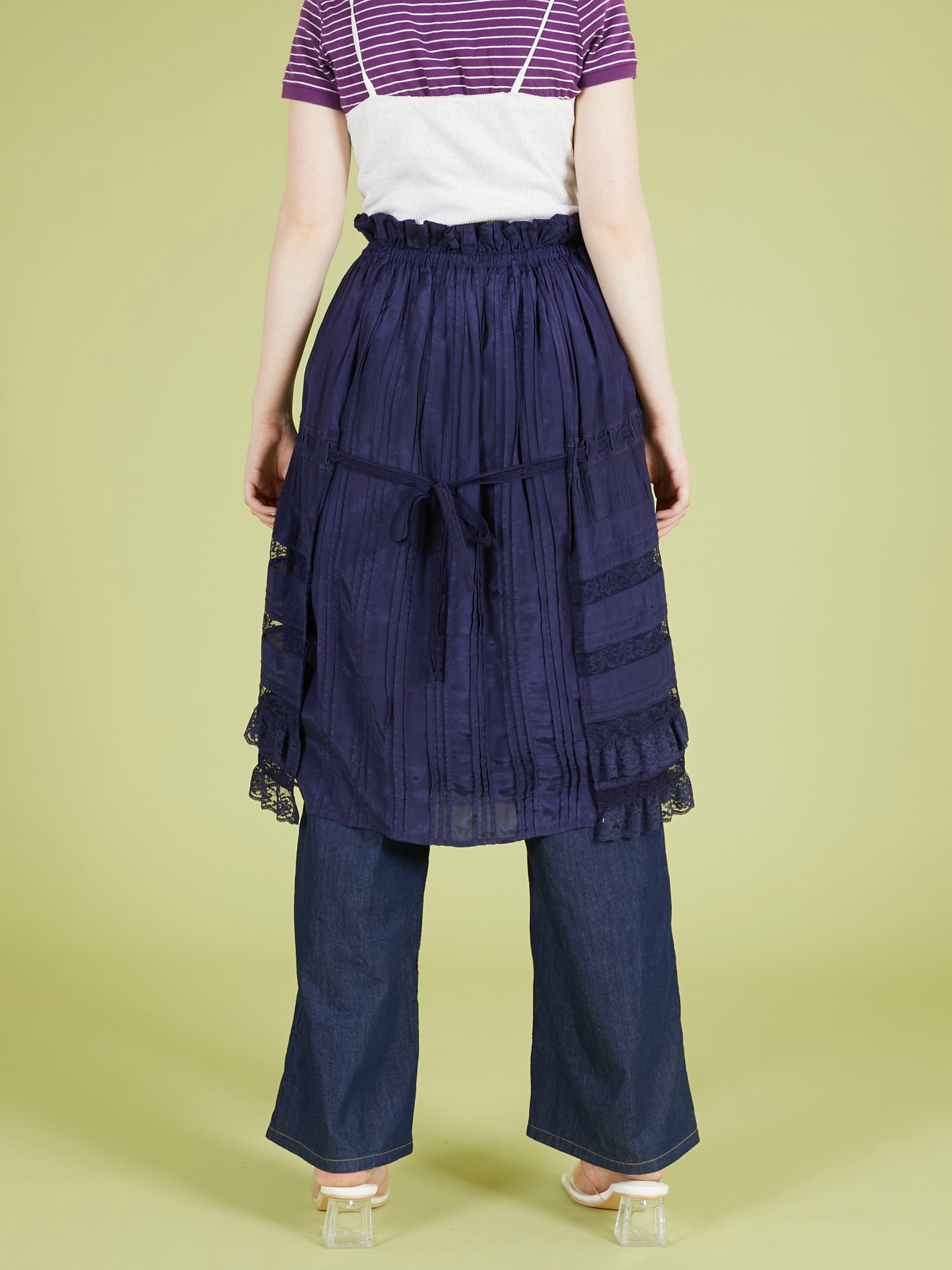 west tuck easy skirt｜NAVY