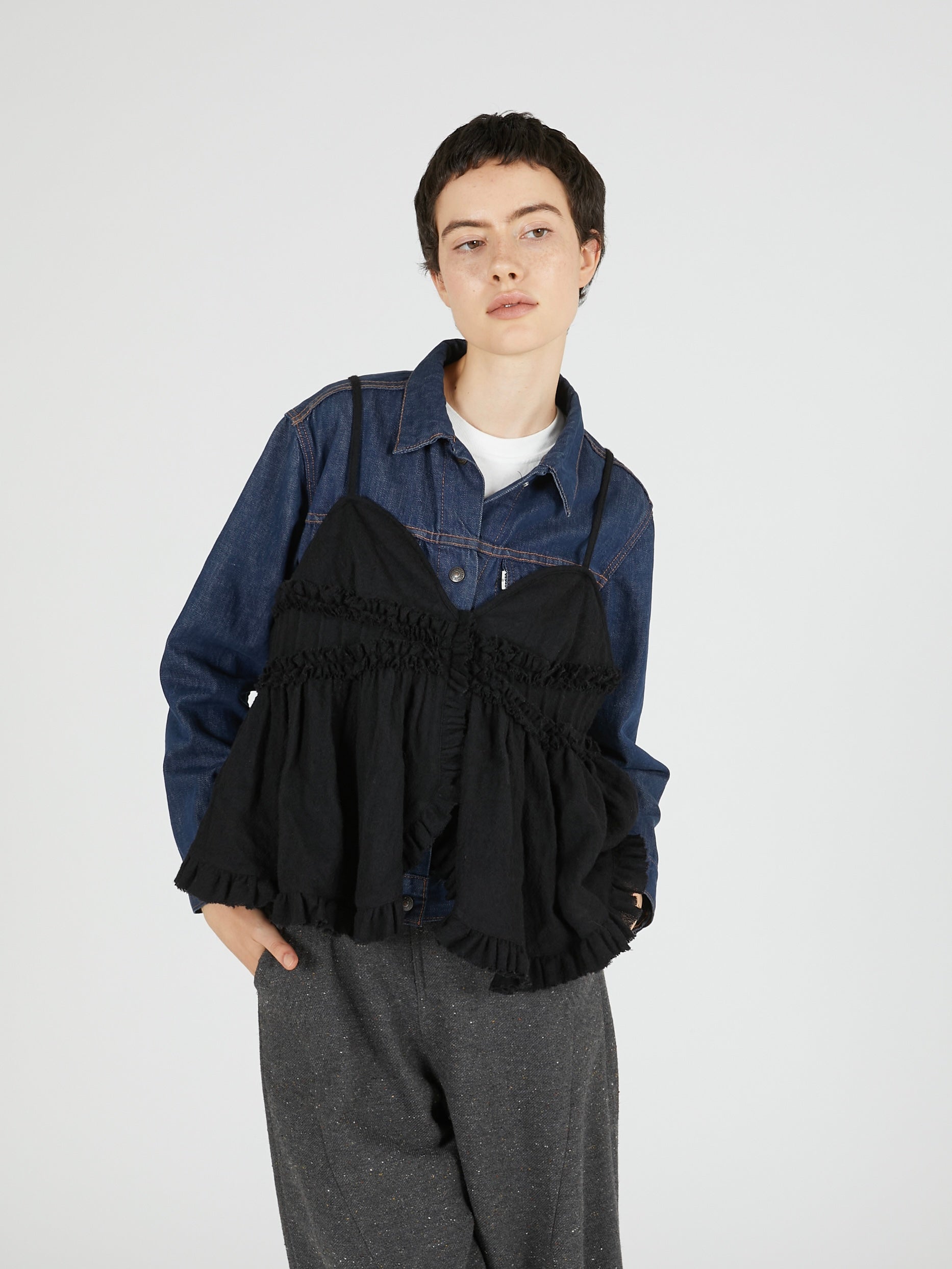 frill monster cami｜BLACK