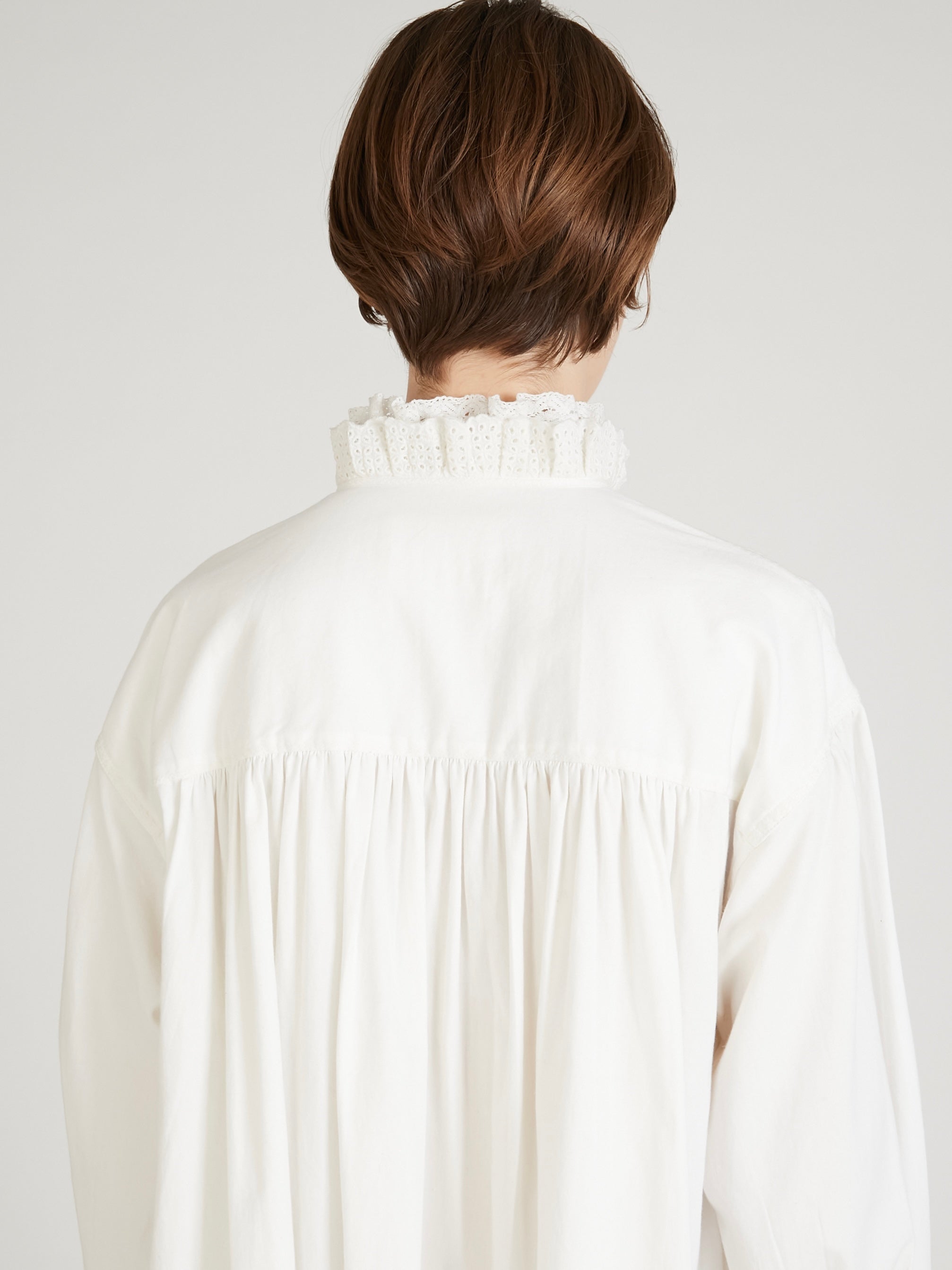 rebuild lace shirt dress｜WHITE