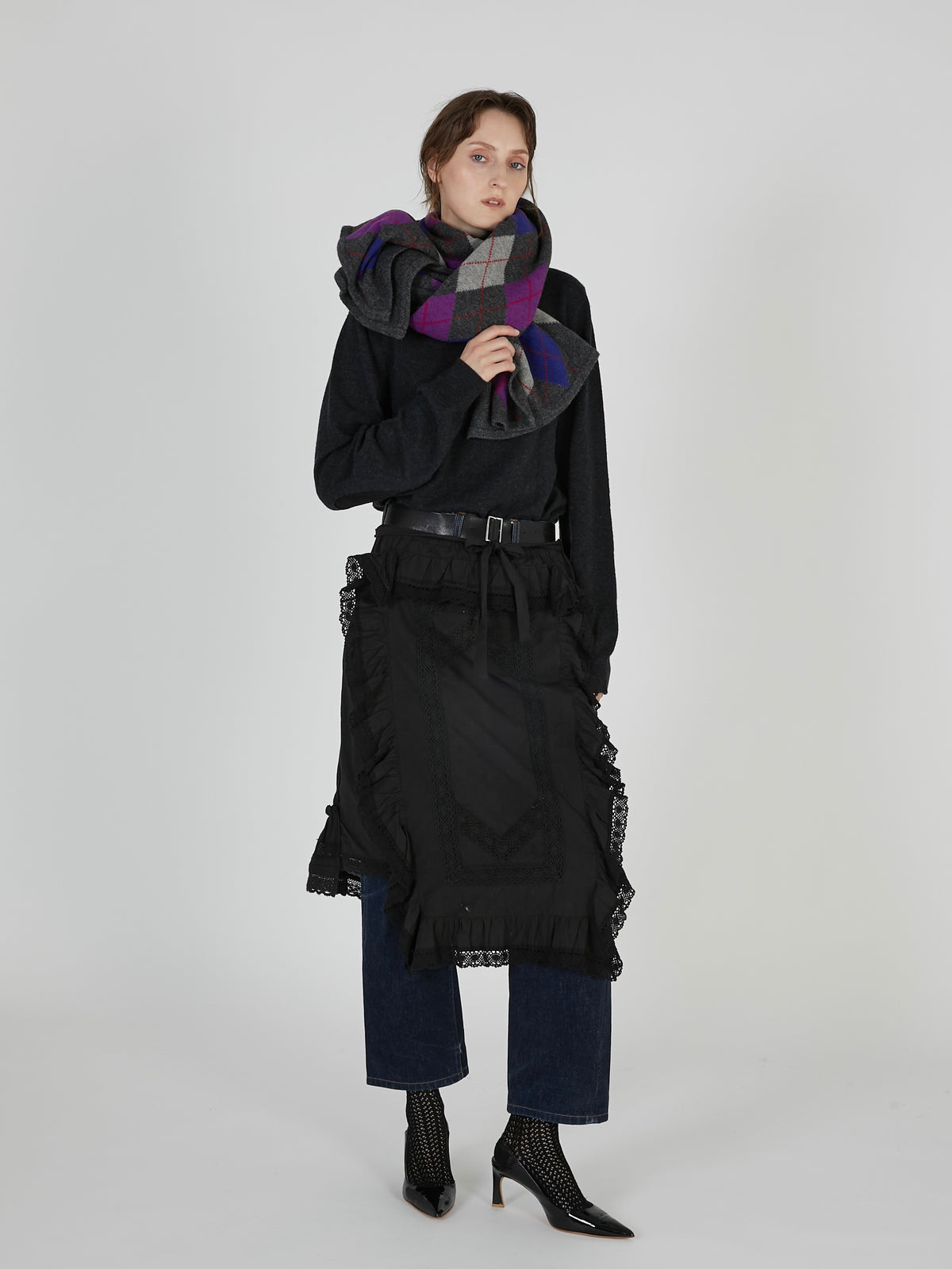 rebuild apron skirt｜BLACK