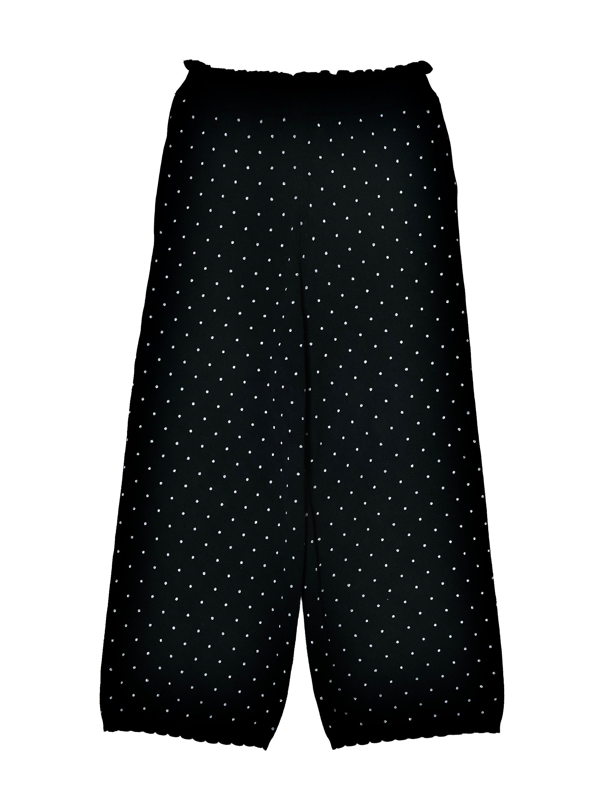 【SECRET SALE】flower Jacquard dot pants｜BLACK