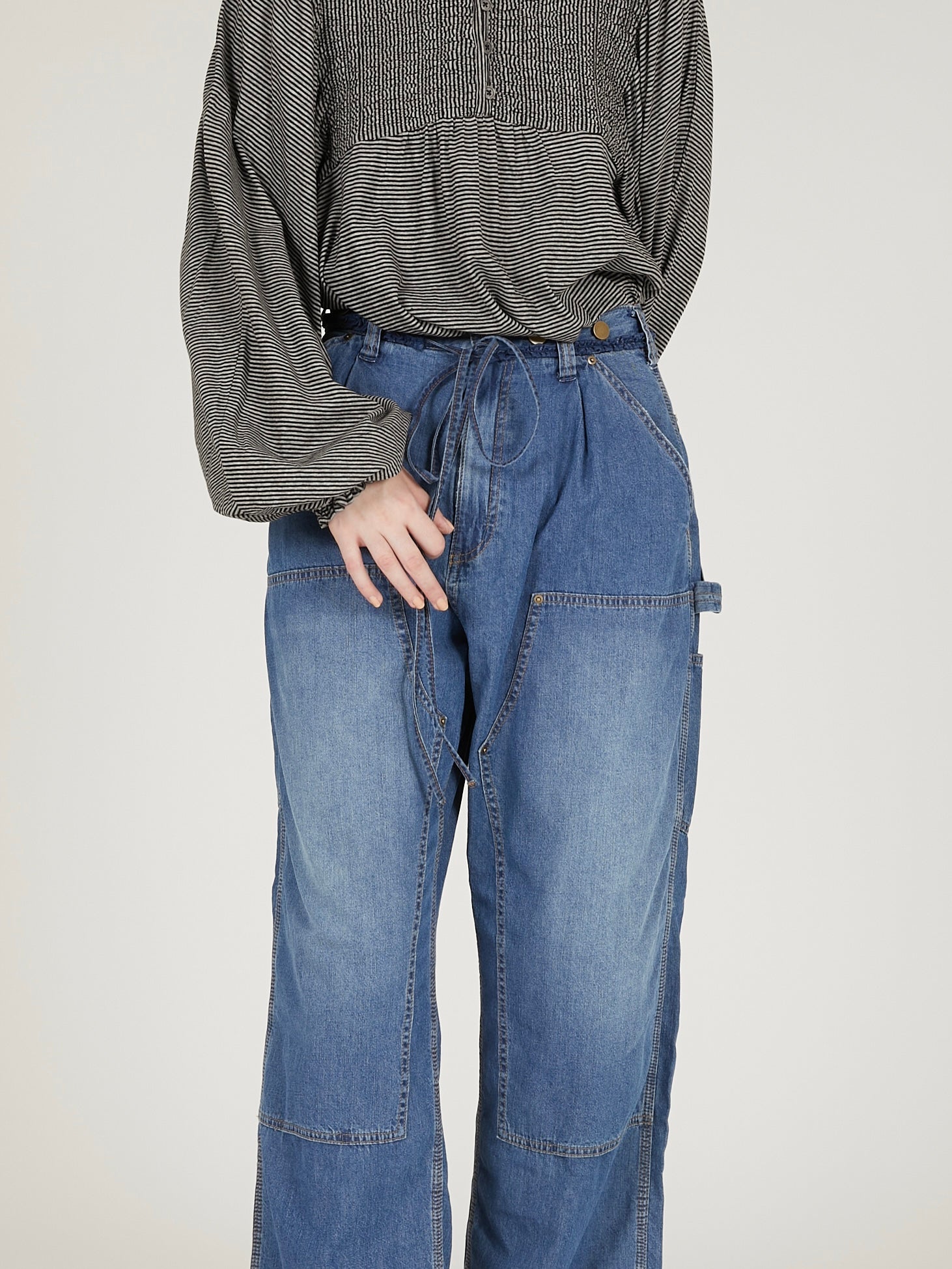 double knee denim｜BLUE