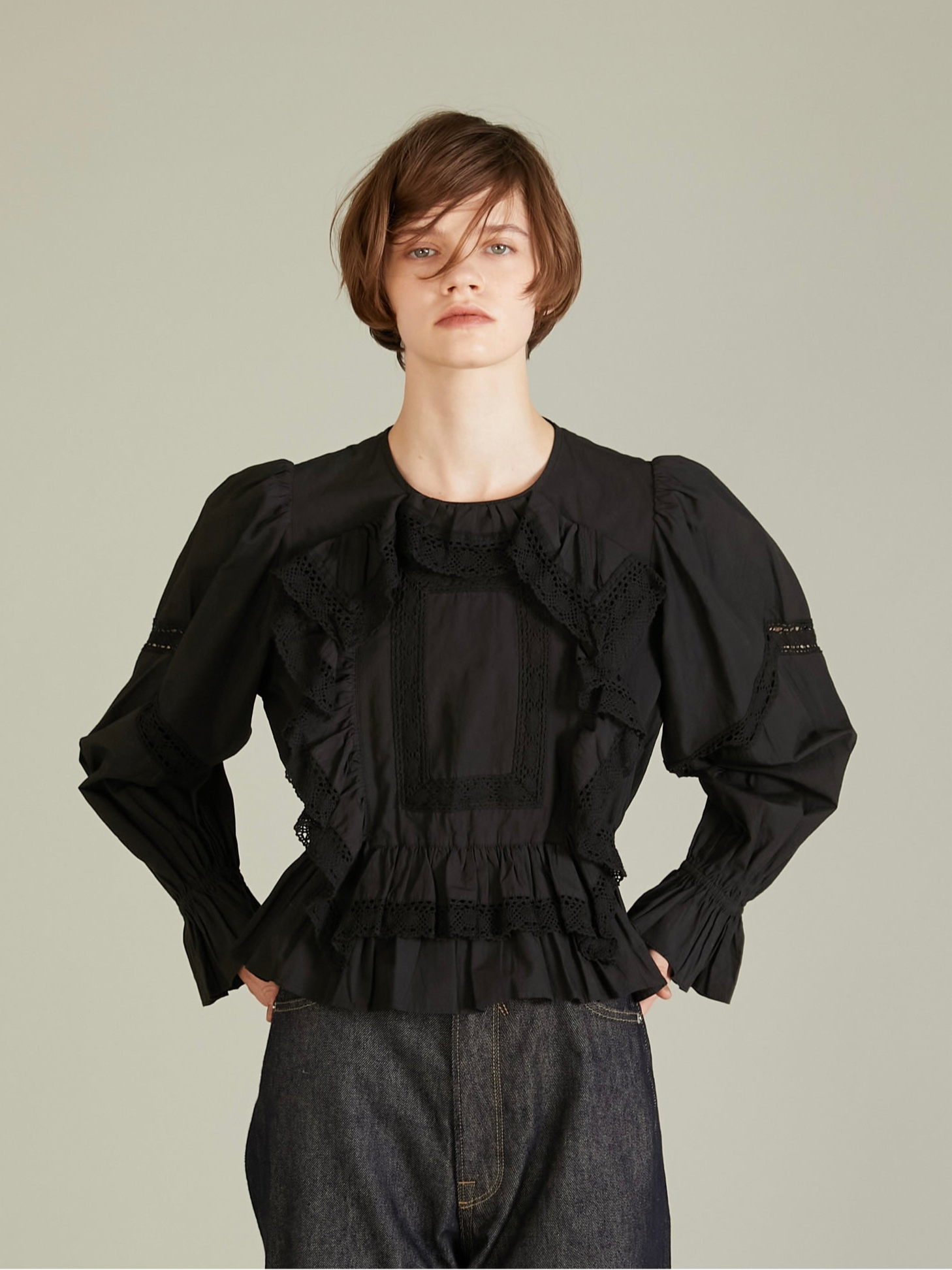 pillow case blouse｜BLACK