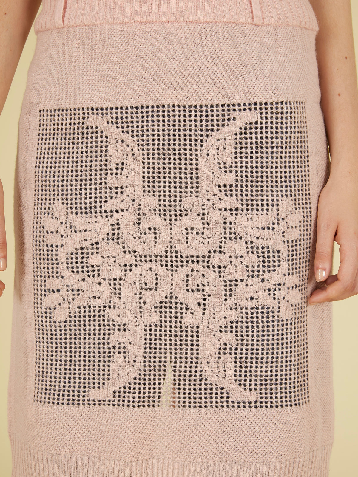 point tail 2way knit skirt｜PINK