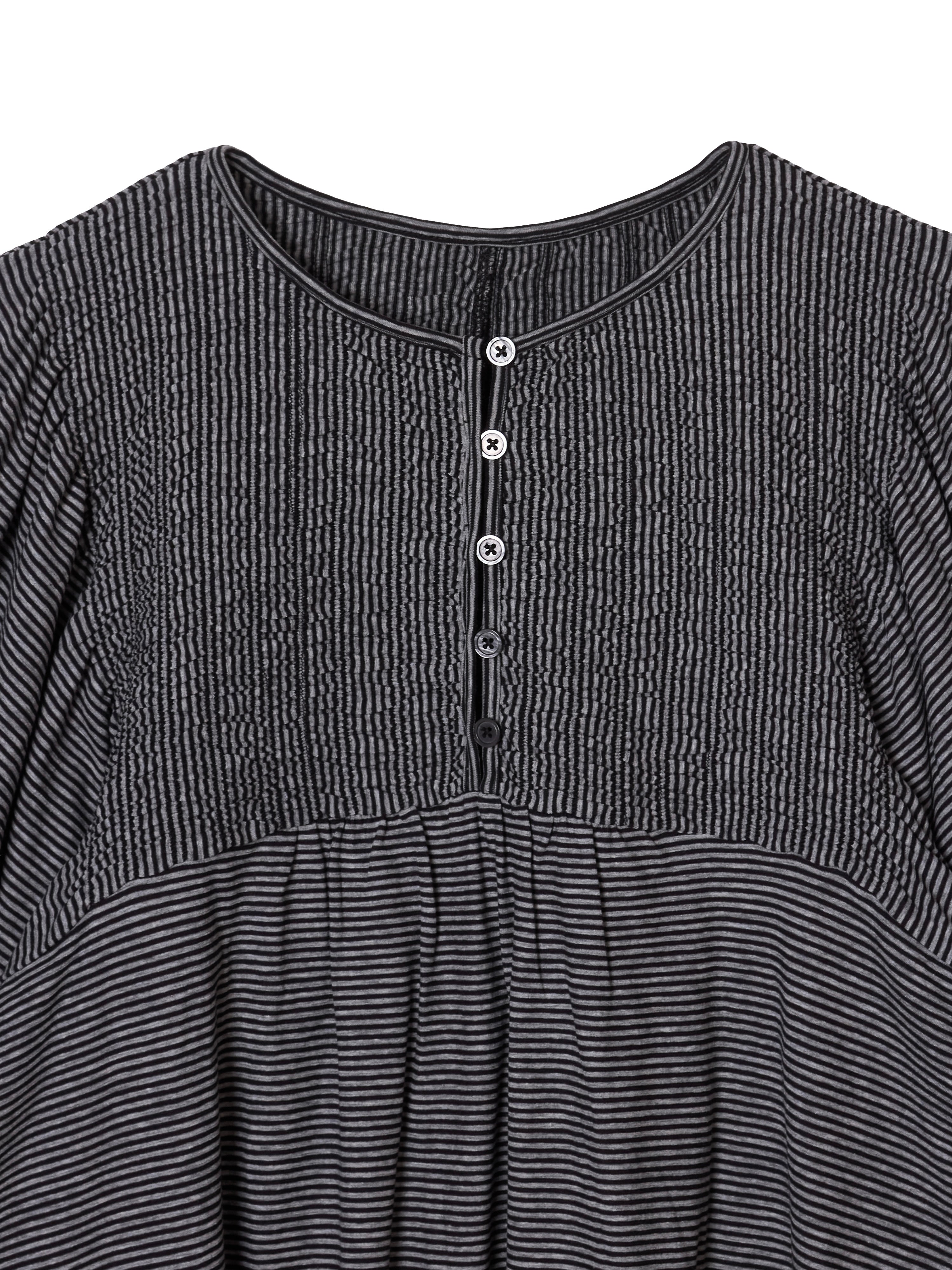 shirring border pullover｜BLACK