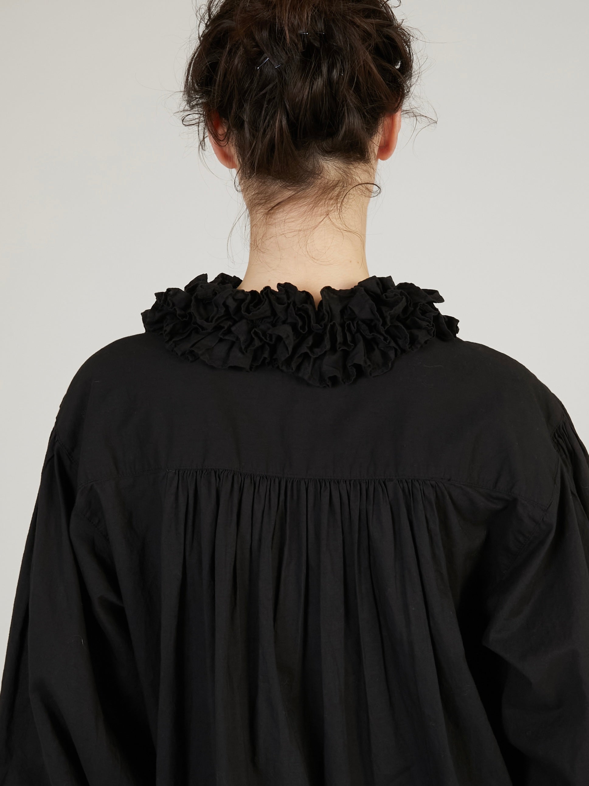 cotton frill coller shirts｜BLACK