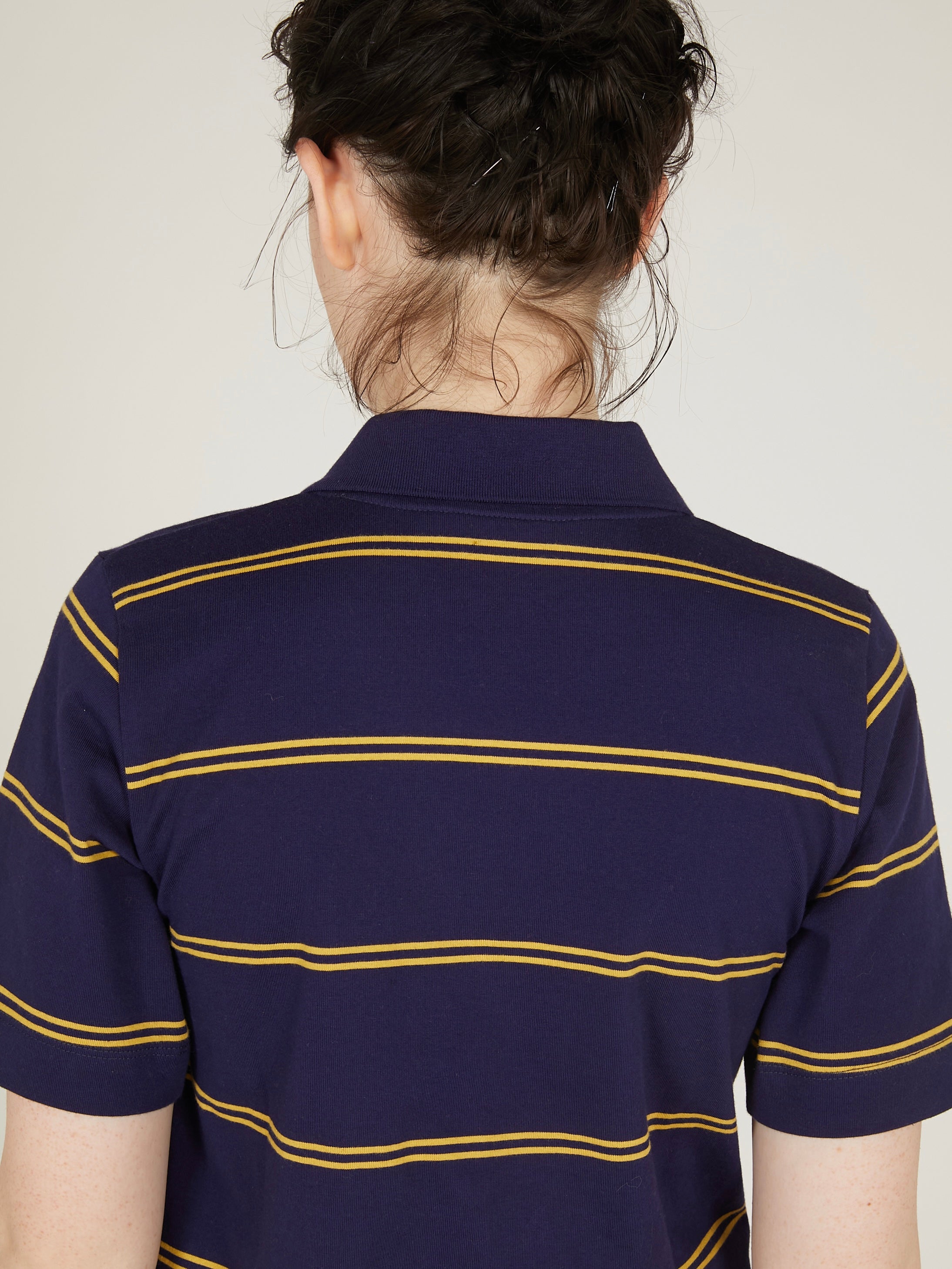 row neck border polo｜NAVY