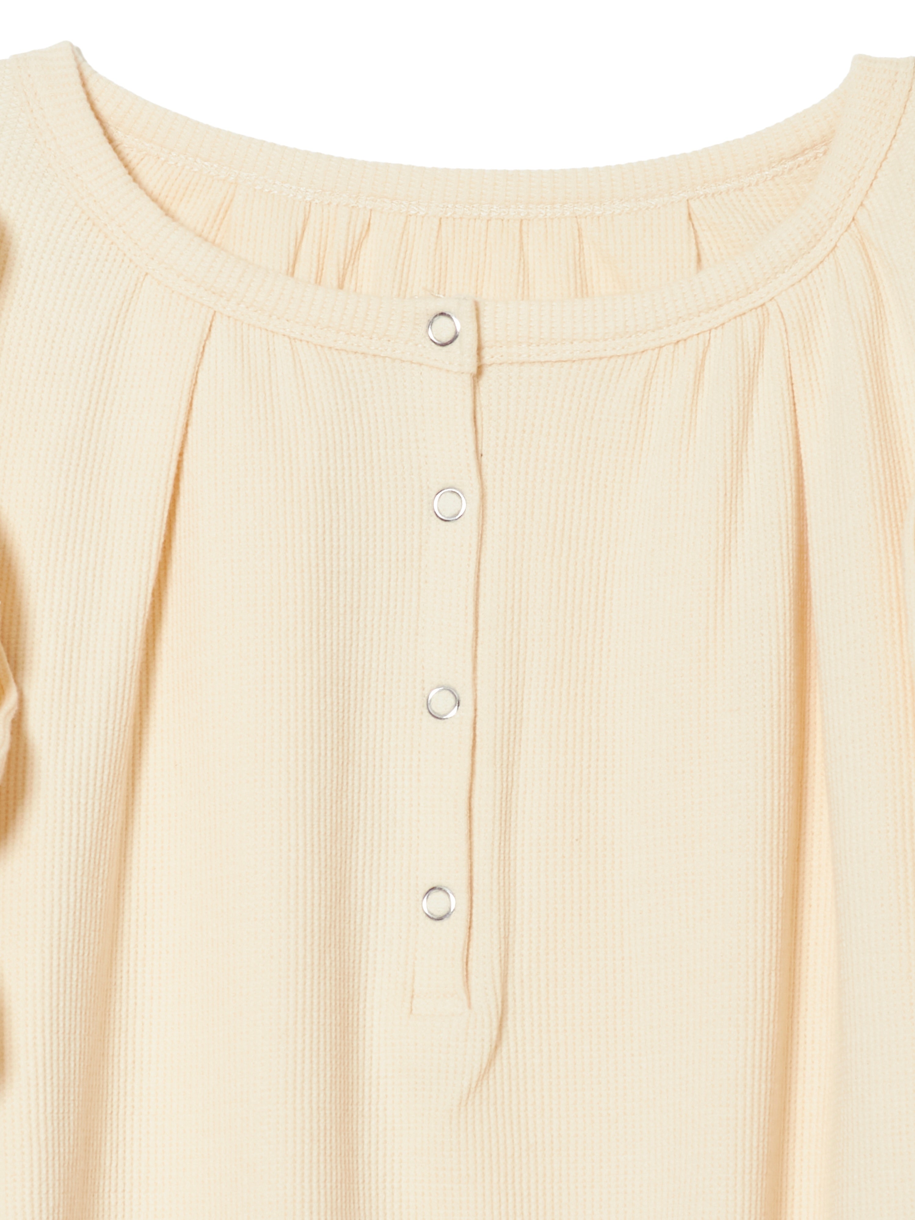 waffle frill nosleeve top｜IVORY