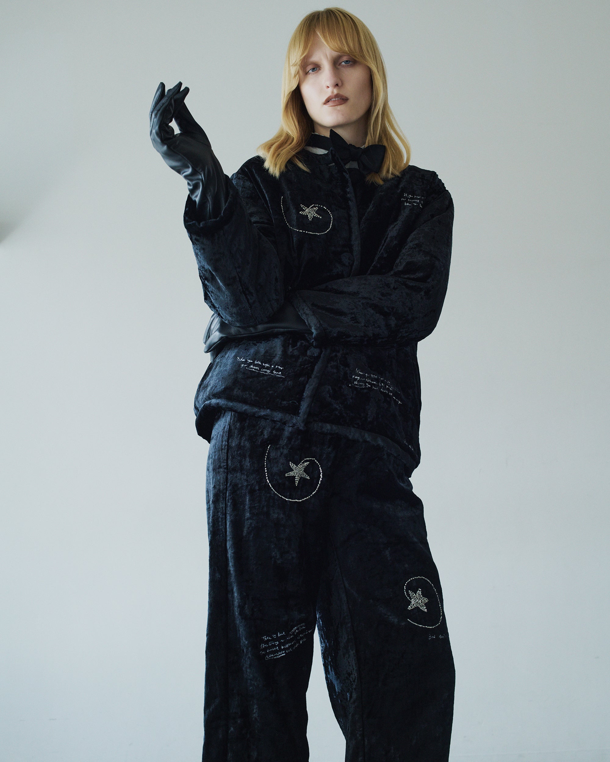 velvet fantasy easy pants｜BLACK