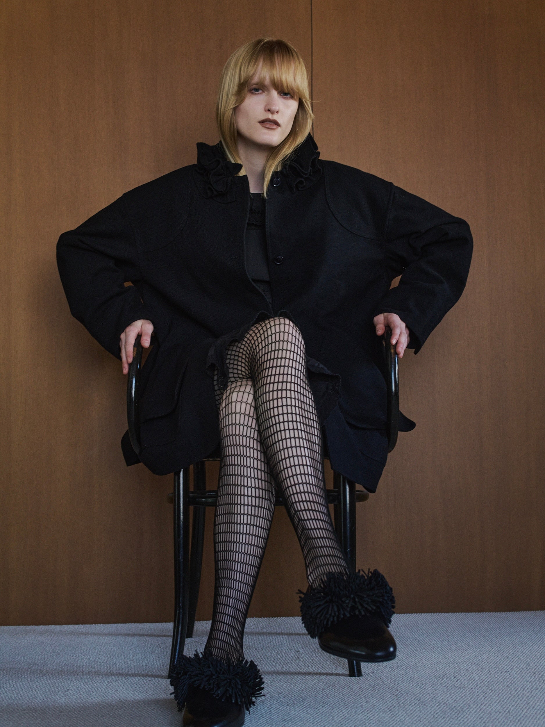 dot frill cami | BLACK