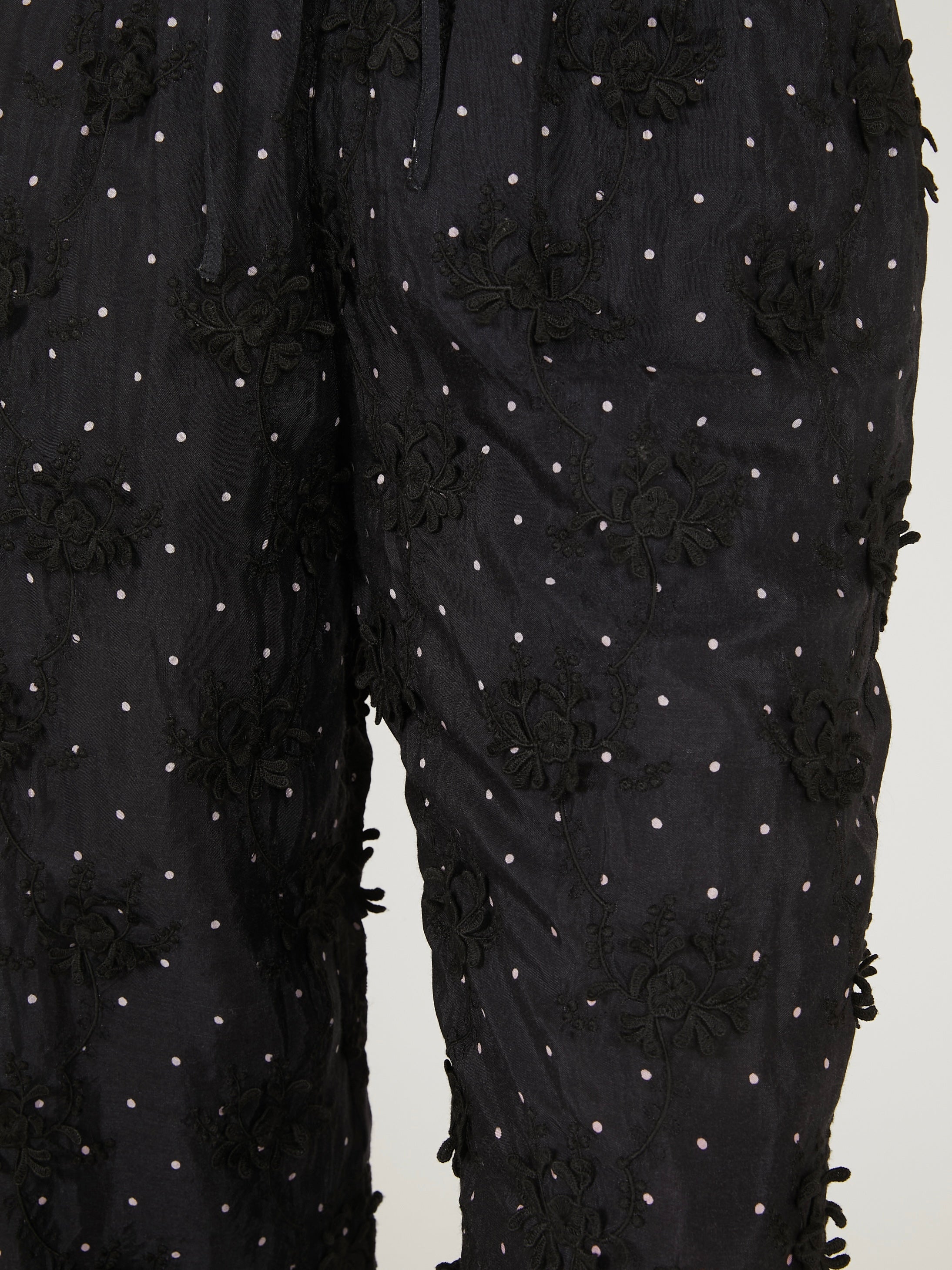 dot 3D rayon shuntang easy  pants｜BLACK