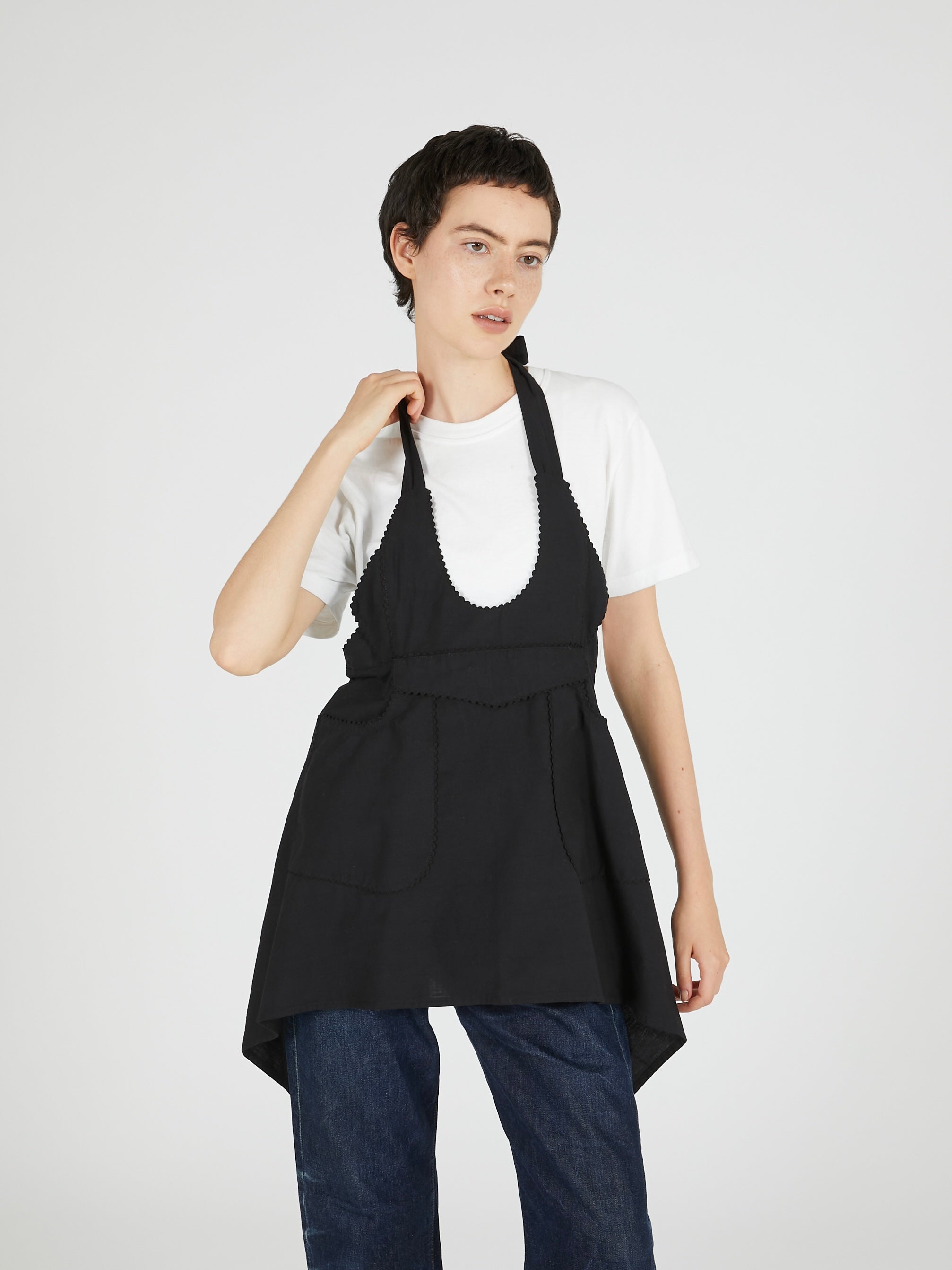 apron gilet blouse｜WHITE