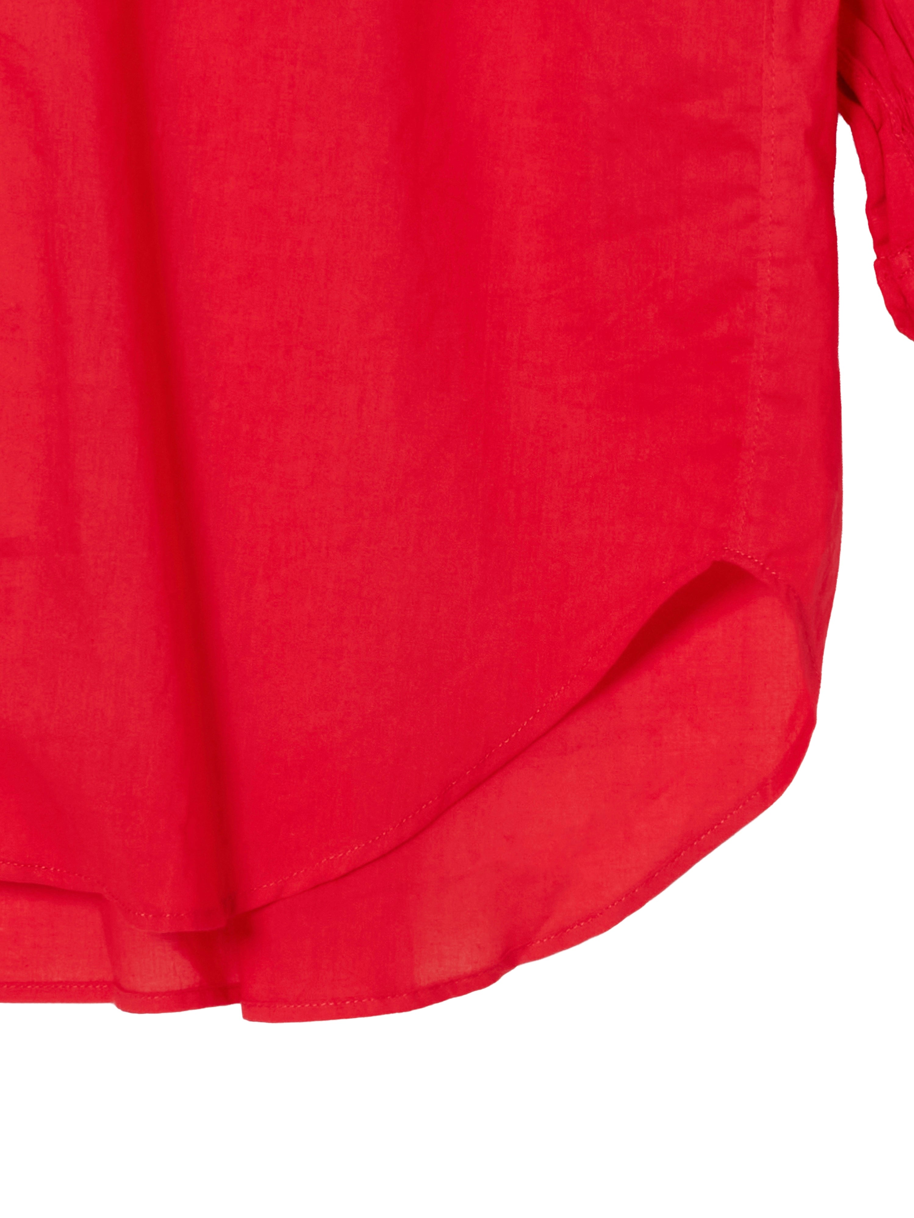 【NEW COLOR】cotton frill collar shirts｜RED