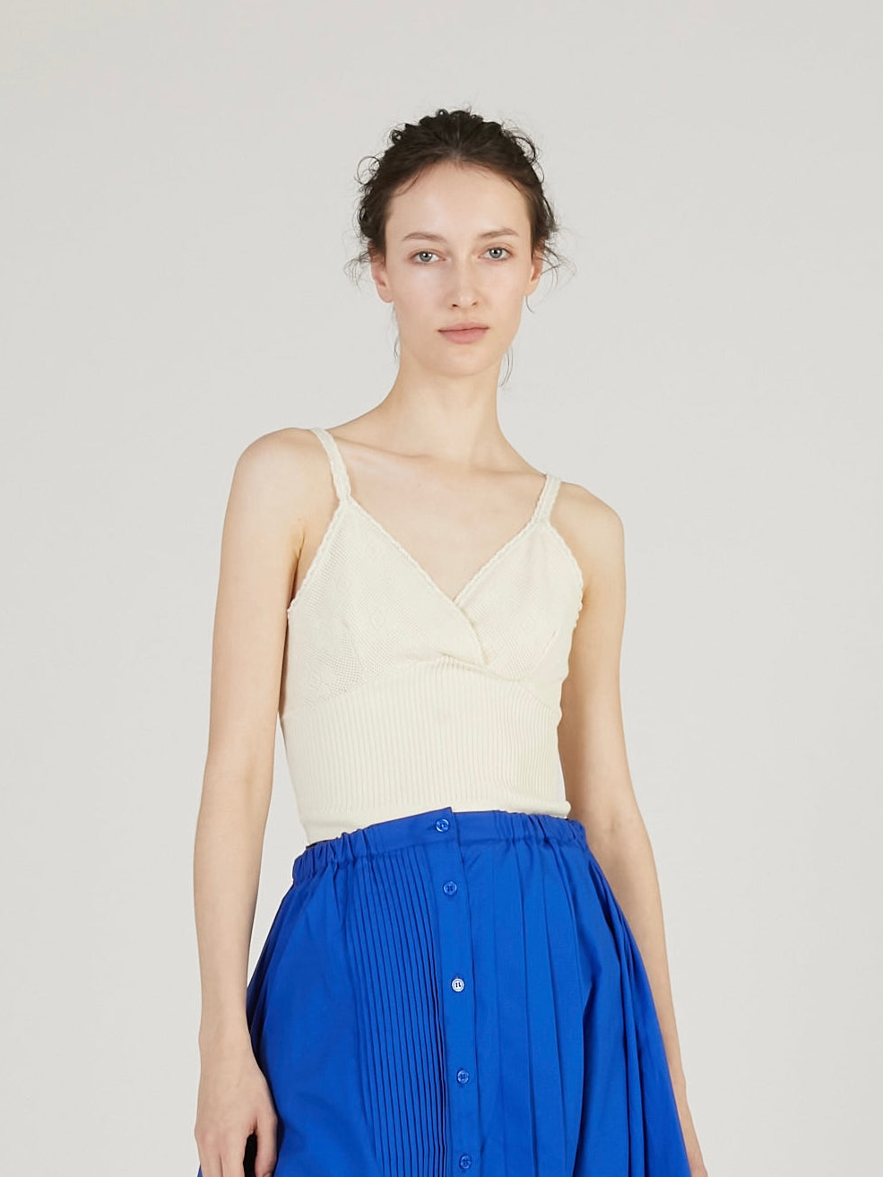 flower jacquard knit camisole｜IVORY