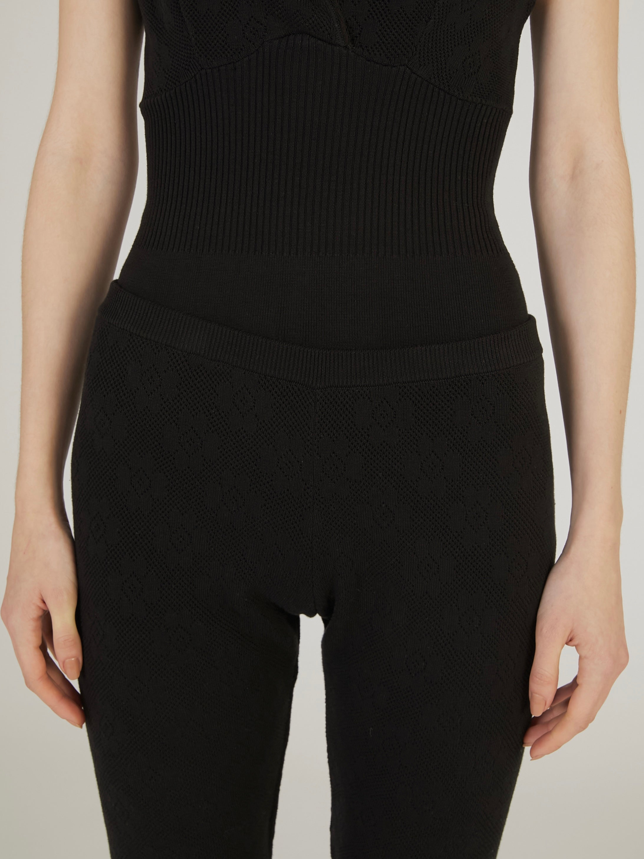 flower jacquard spats｜BLACK