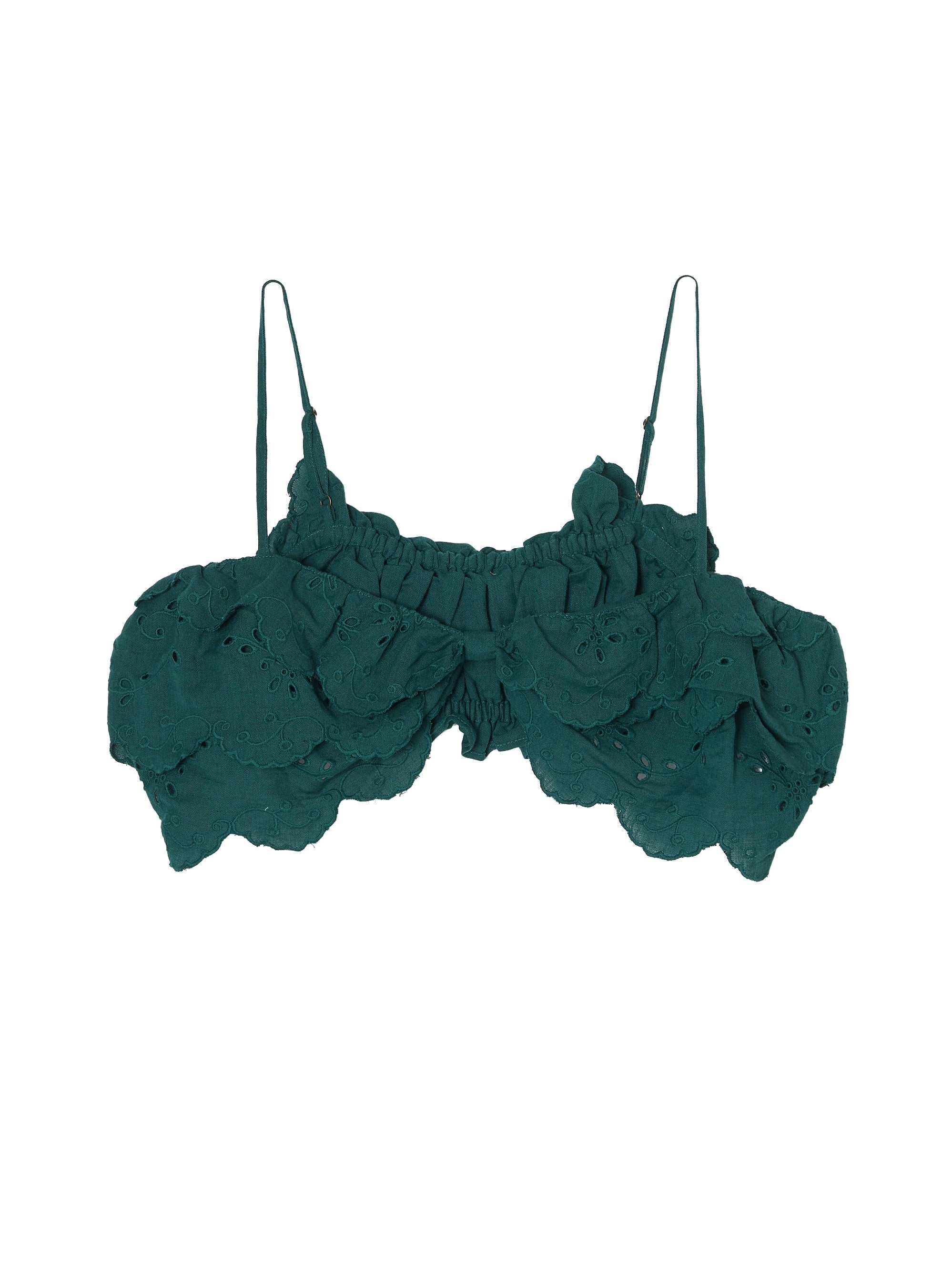 embroidery scallup bra｜GREEN