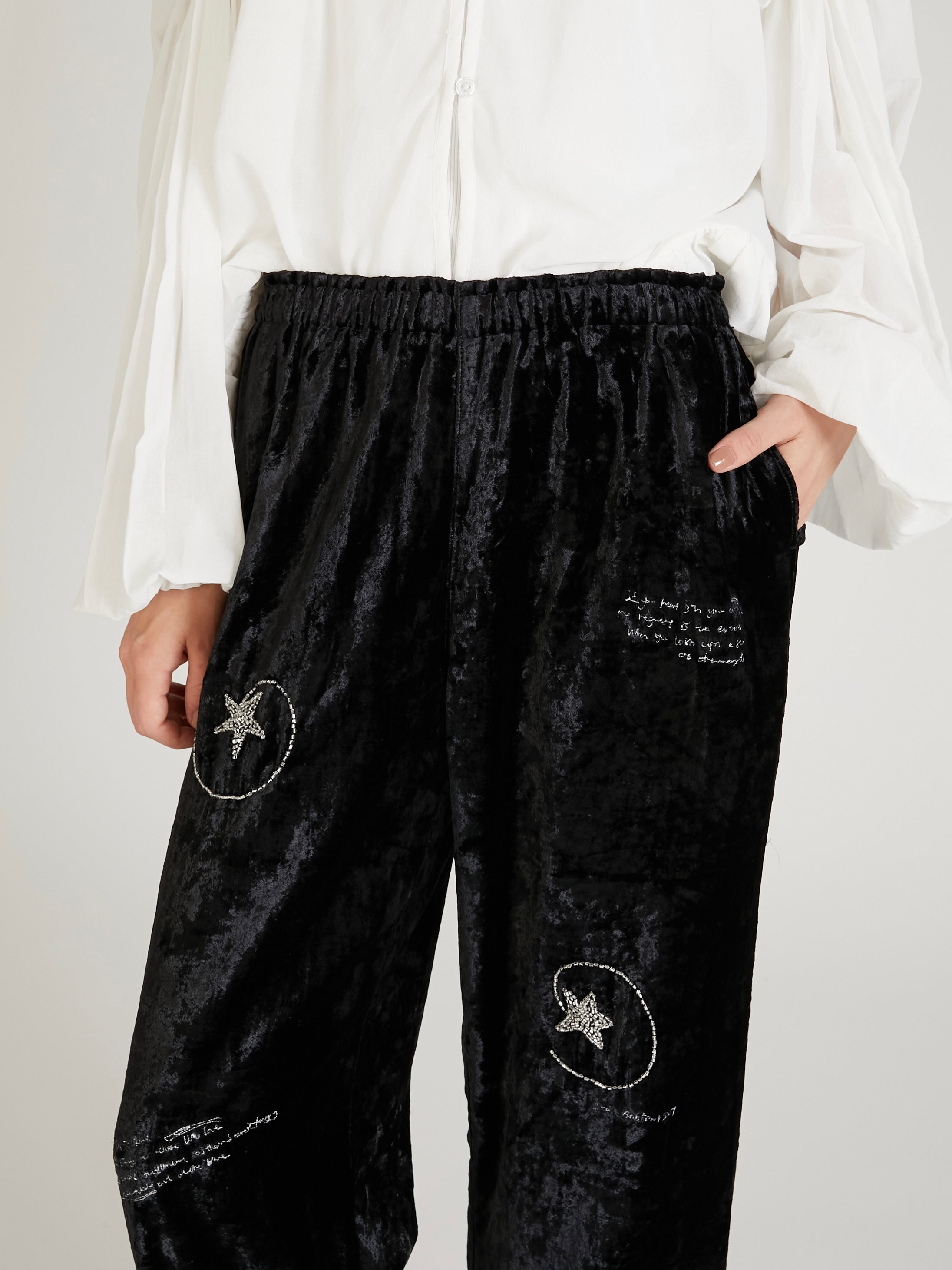 velvet fantasy easy pants｜BLACK