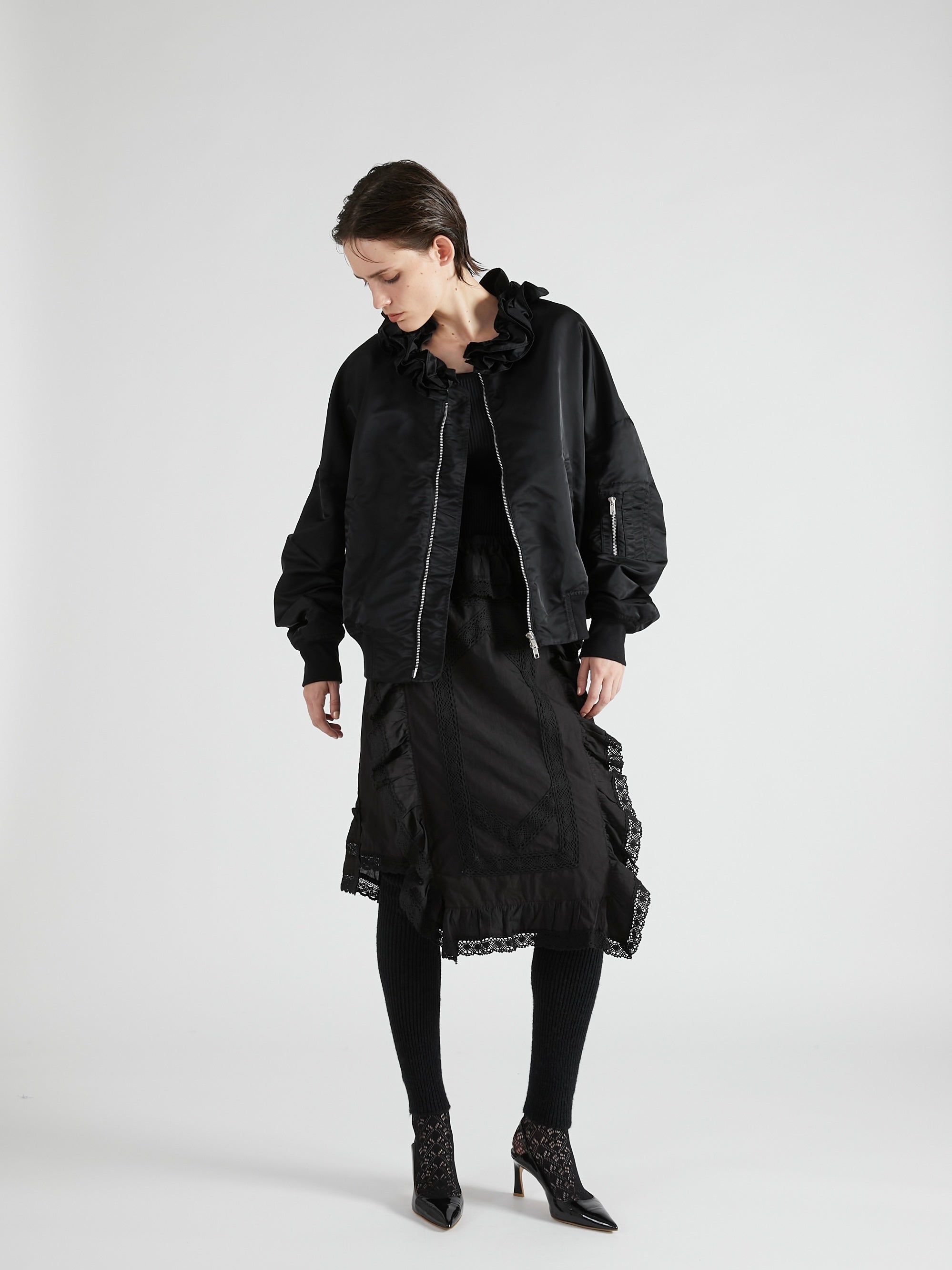 【 griguri 】frill MA1｜BLACK