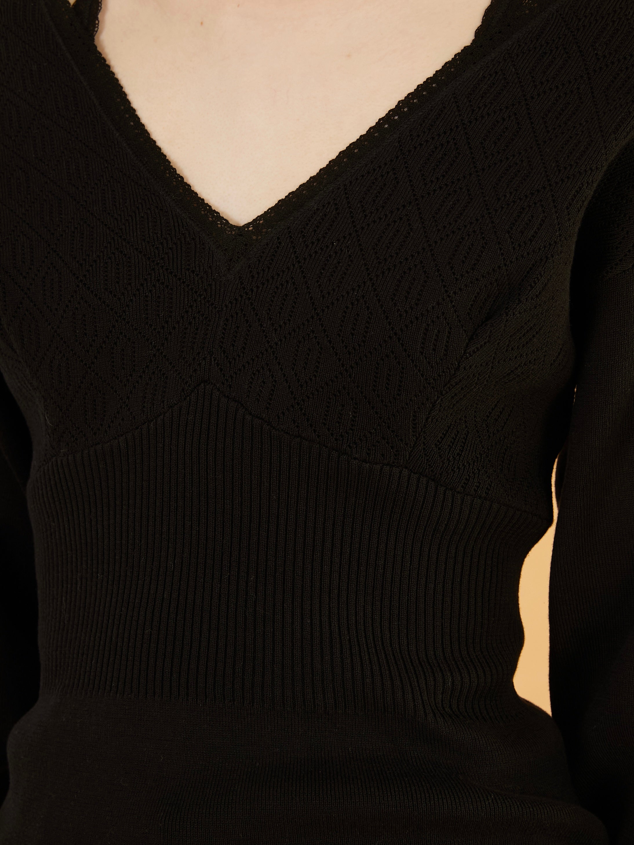 geometric jacquard knit｜BLACK