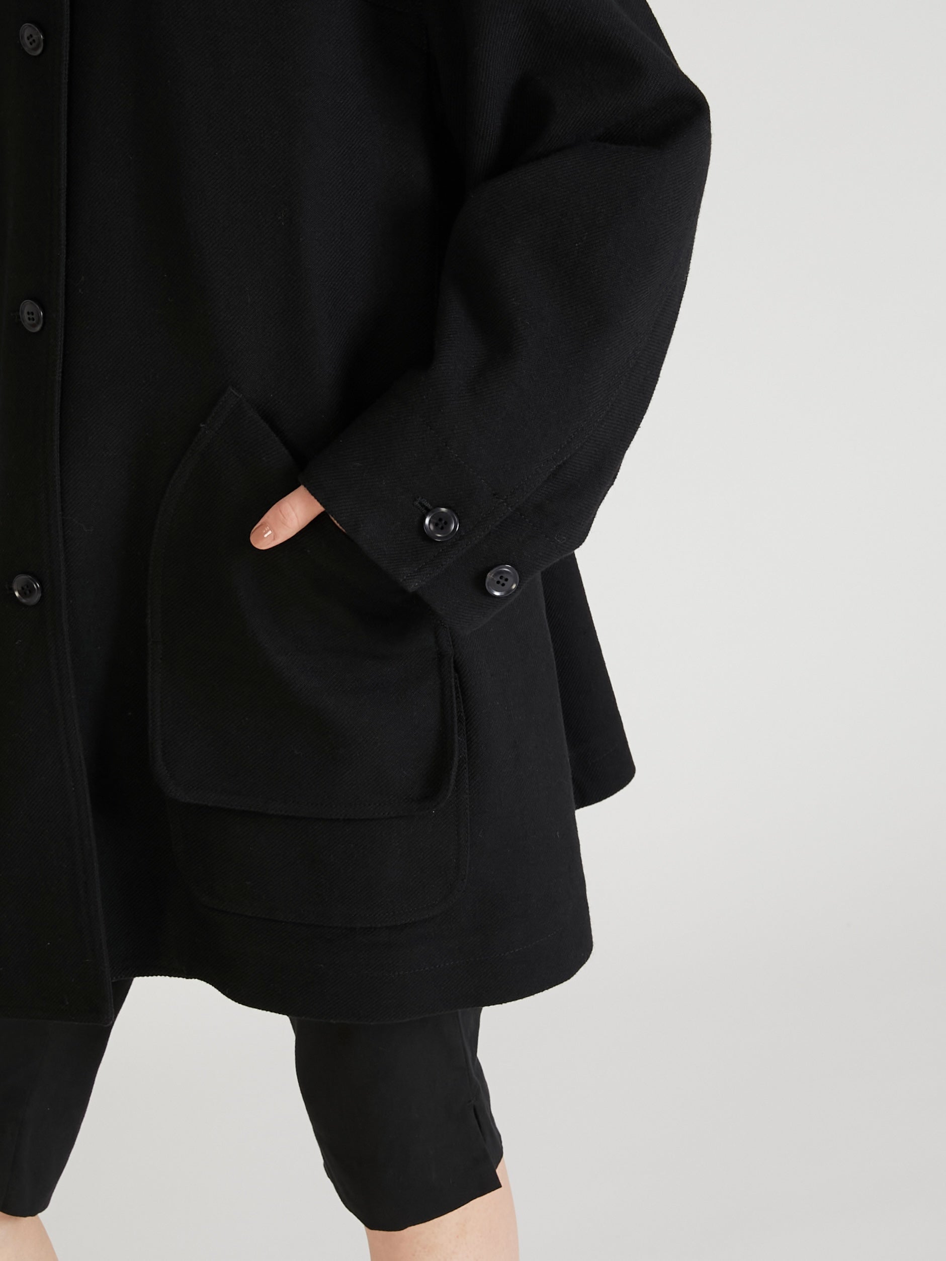 frill collar hunting jacket｜BLACK