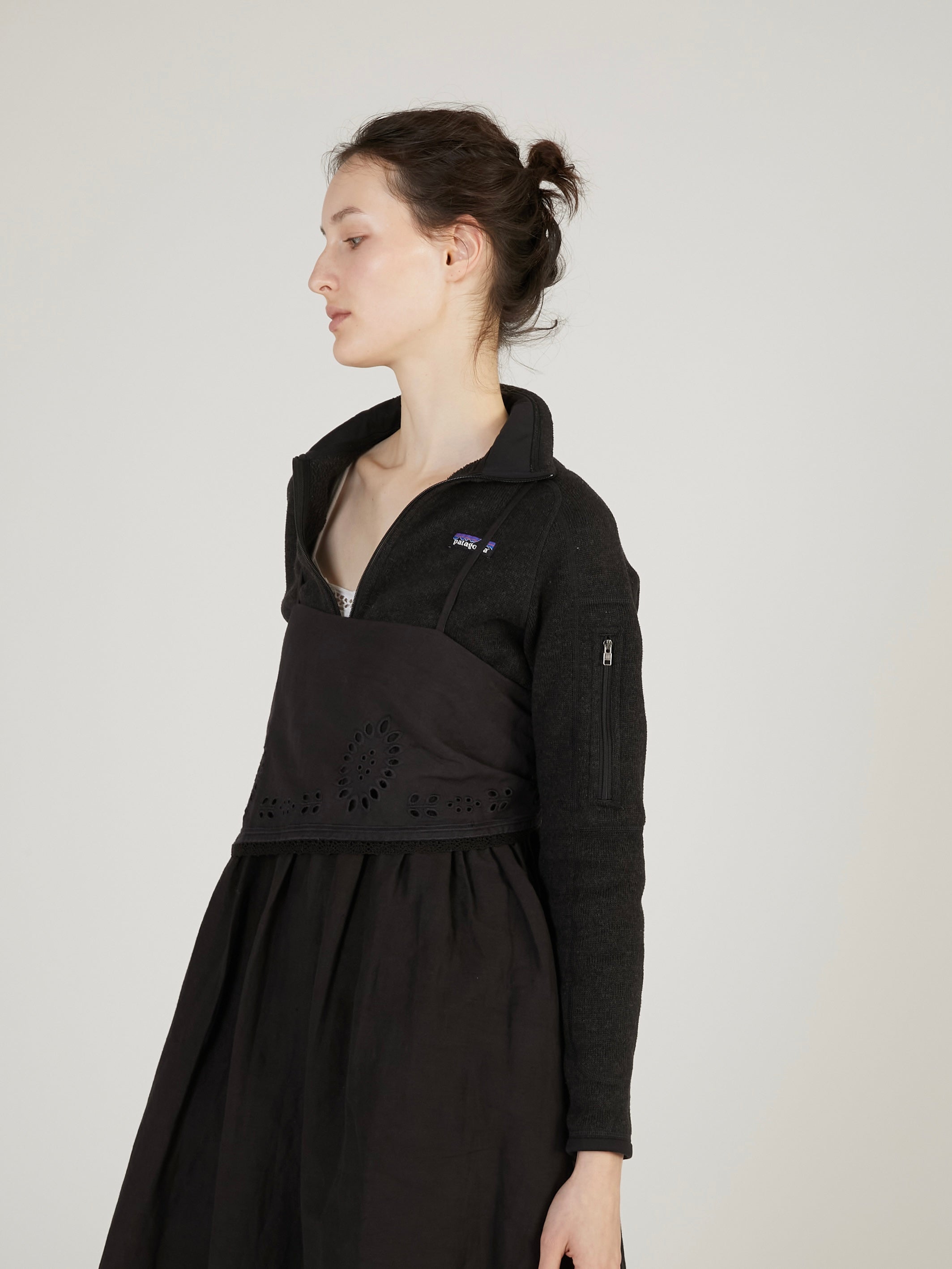 embroidey chief cami onepiece｜BLACK