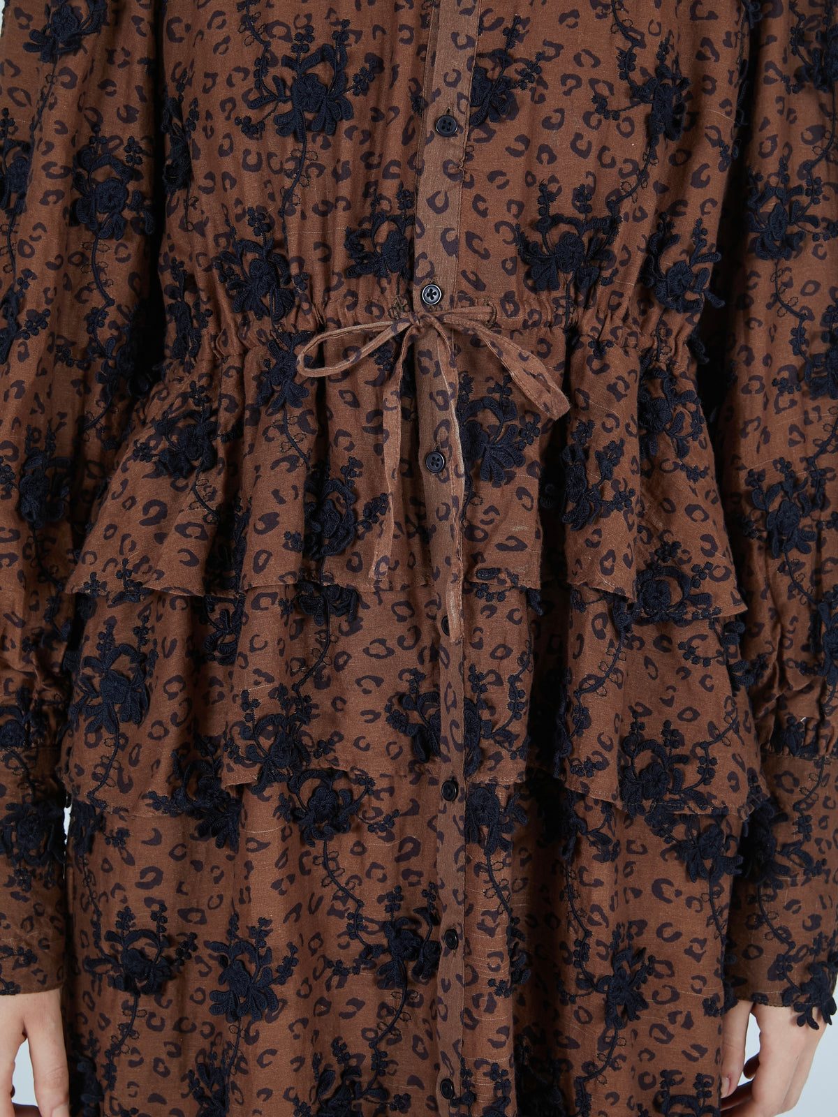 3D embroidery leopard onepiece