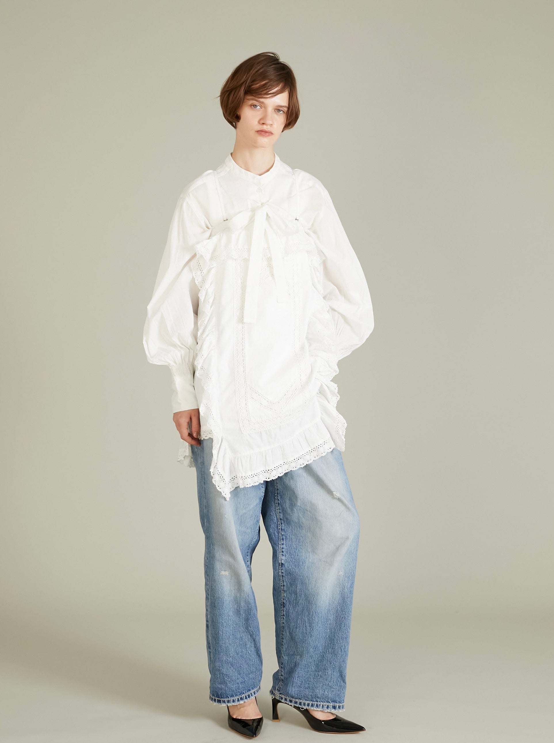 ribbon blouse｜WHITE