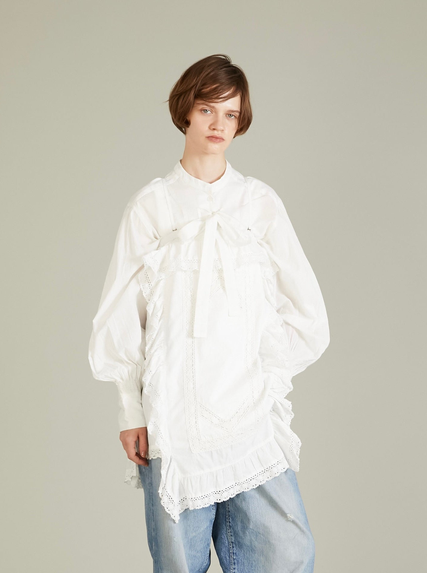 ribbon blouse｜WHITE