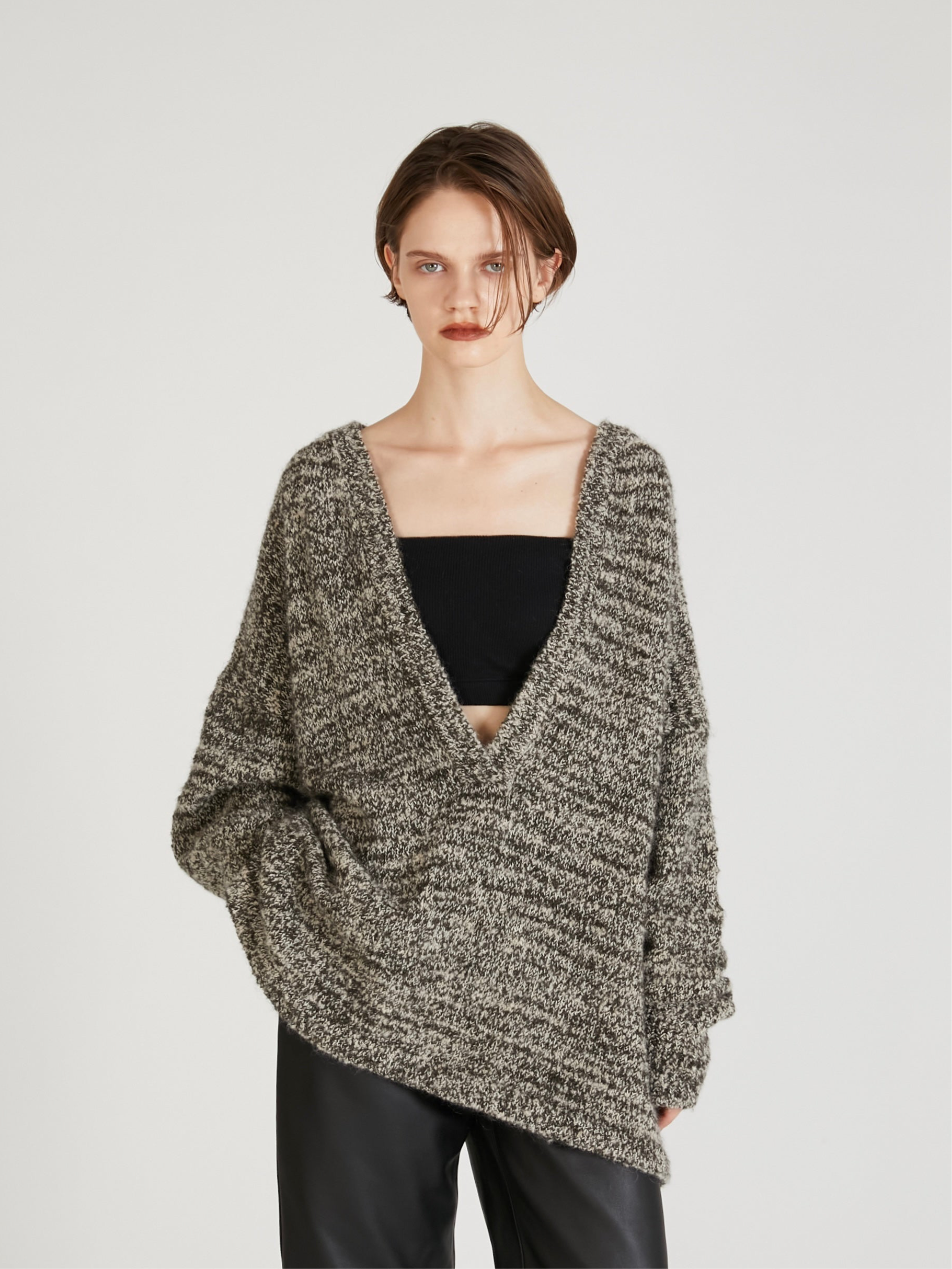 mohair mix pullover knit｜GRAY