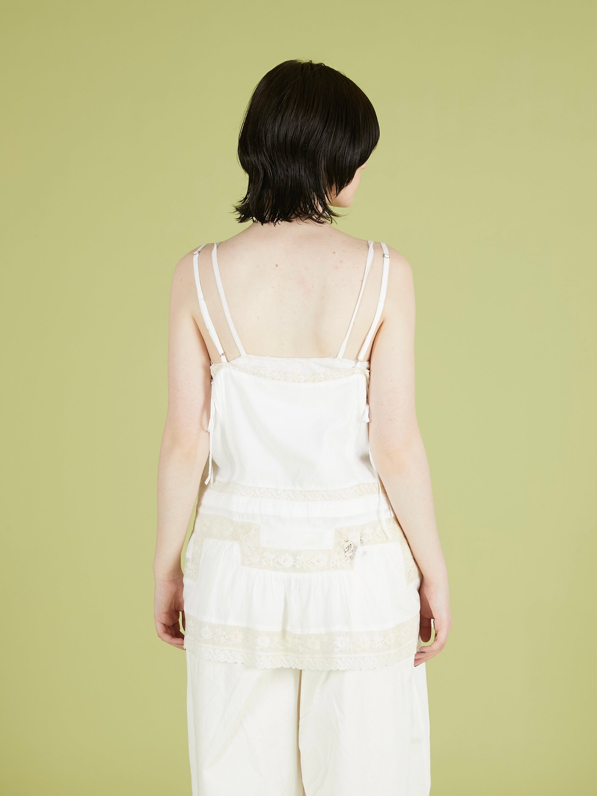 hand tuck lace camisole｜WHITE
