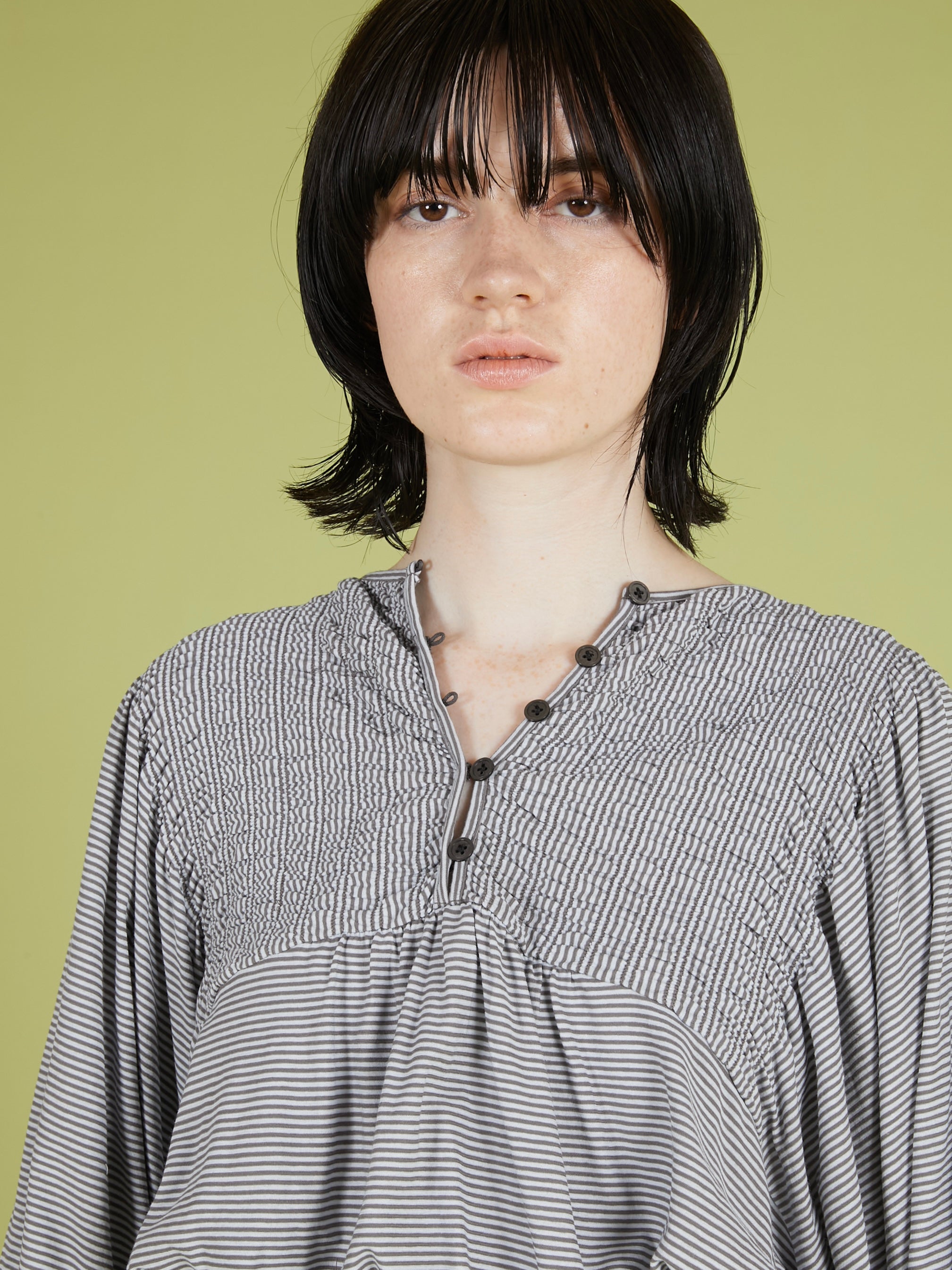 shirring border pullover｜GRAY