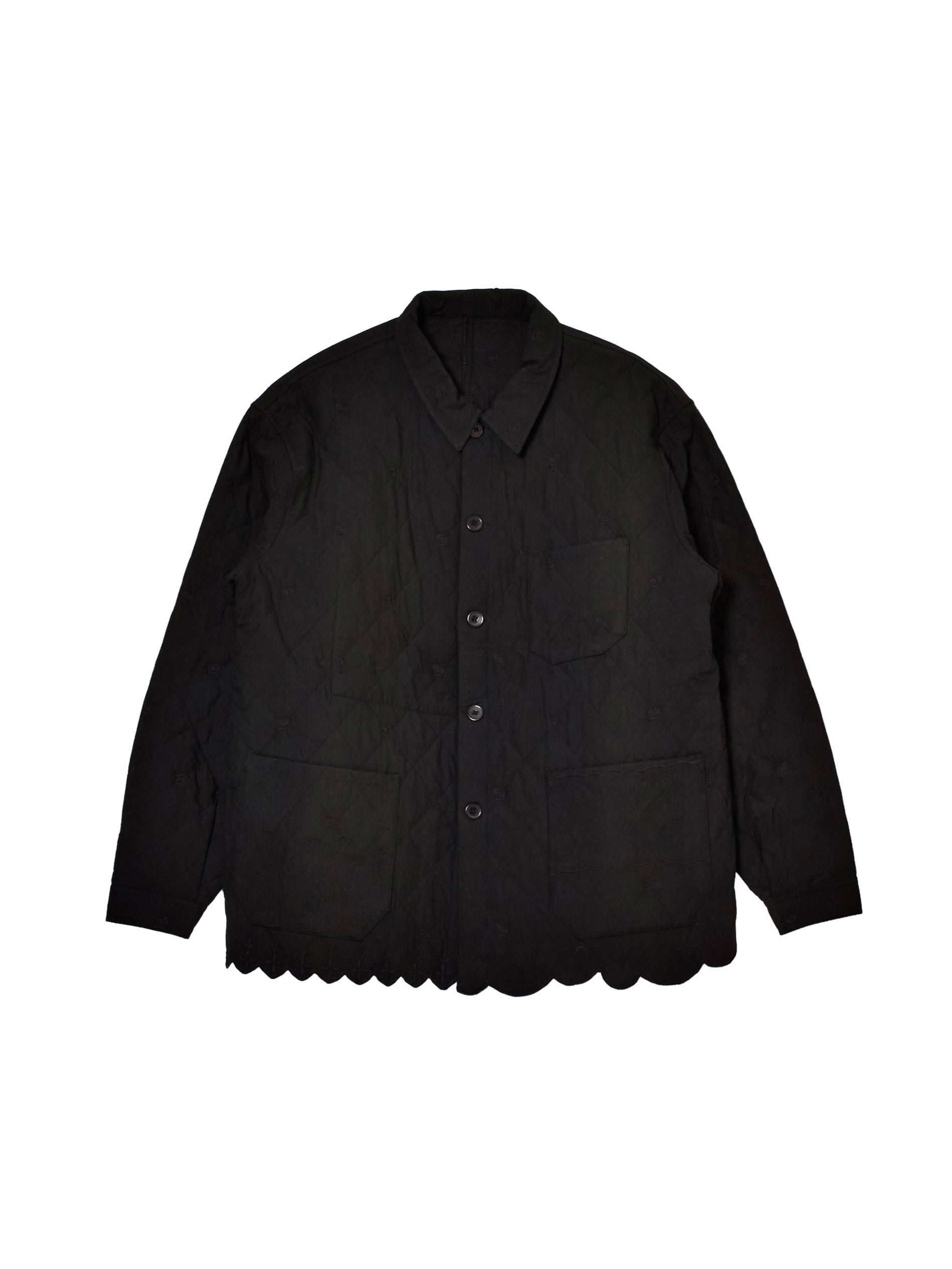 embroidery scallop jacket｜BLACK
