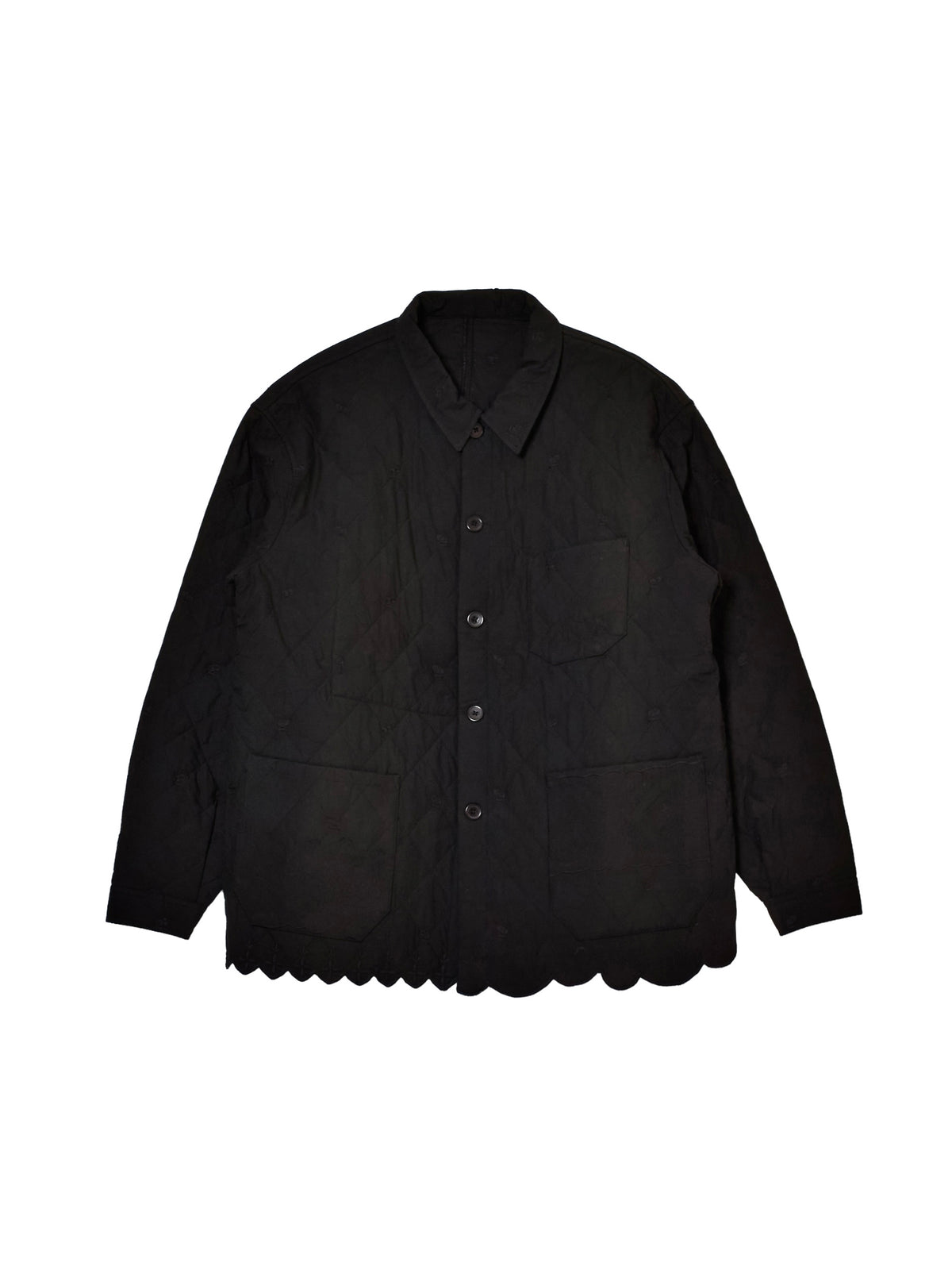 embroidery scallop jacket｜BLACK