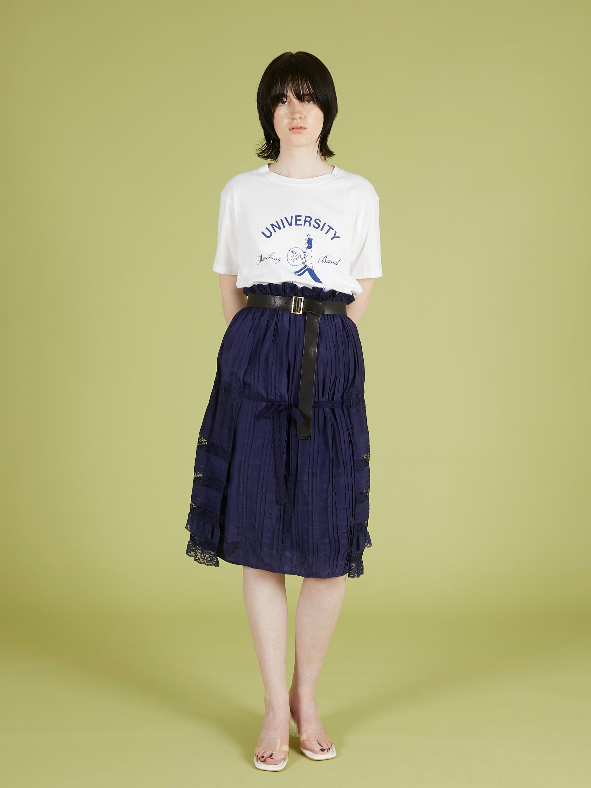 west tuck easy skirt｜NAVY