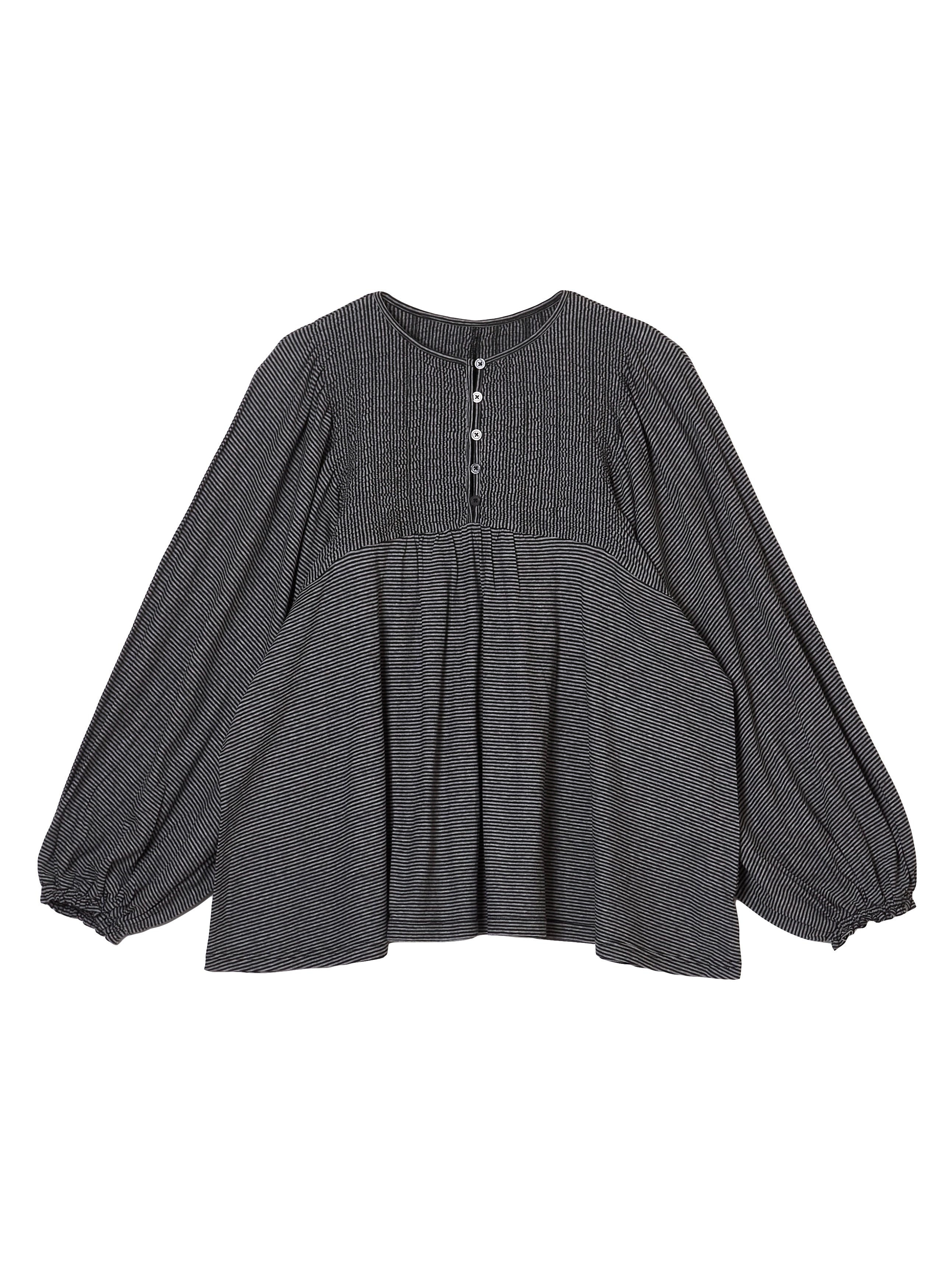 shirring border pullover｜GRAY